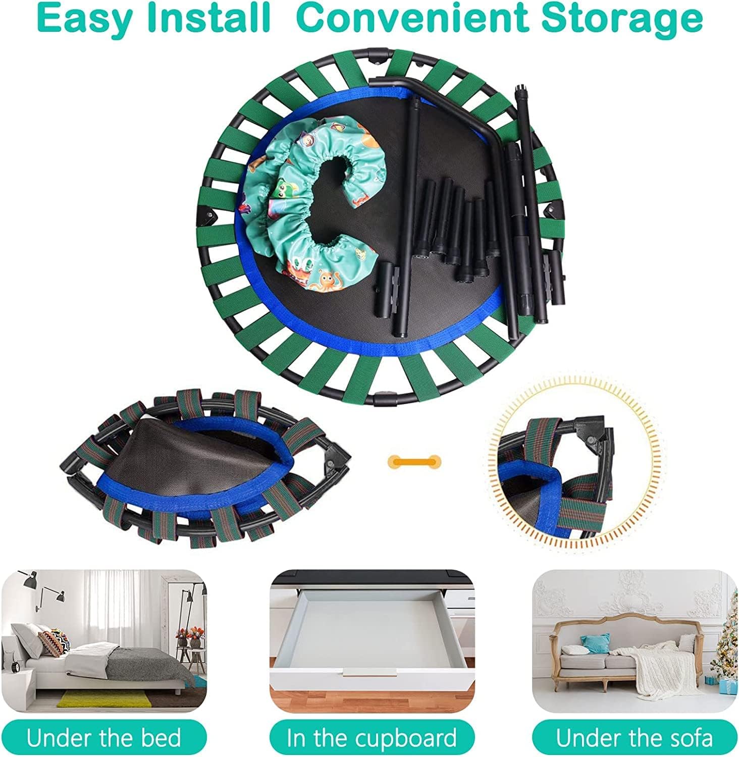 Trampolino per Bambini 36" con Manico Regolabile - immagine 3