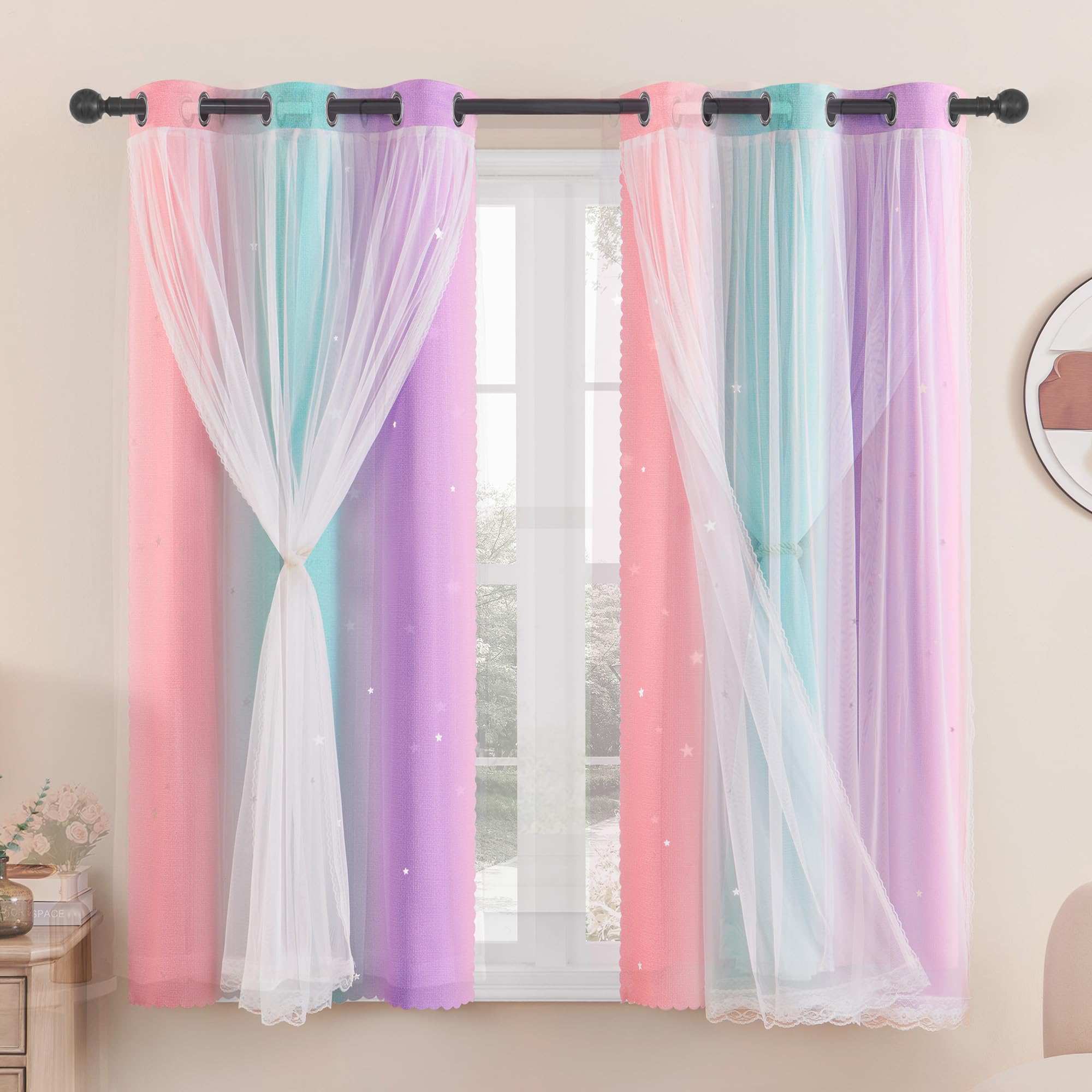 Xidi Tende Oscuranti Ritagliate a Stelle con Occhiello