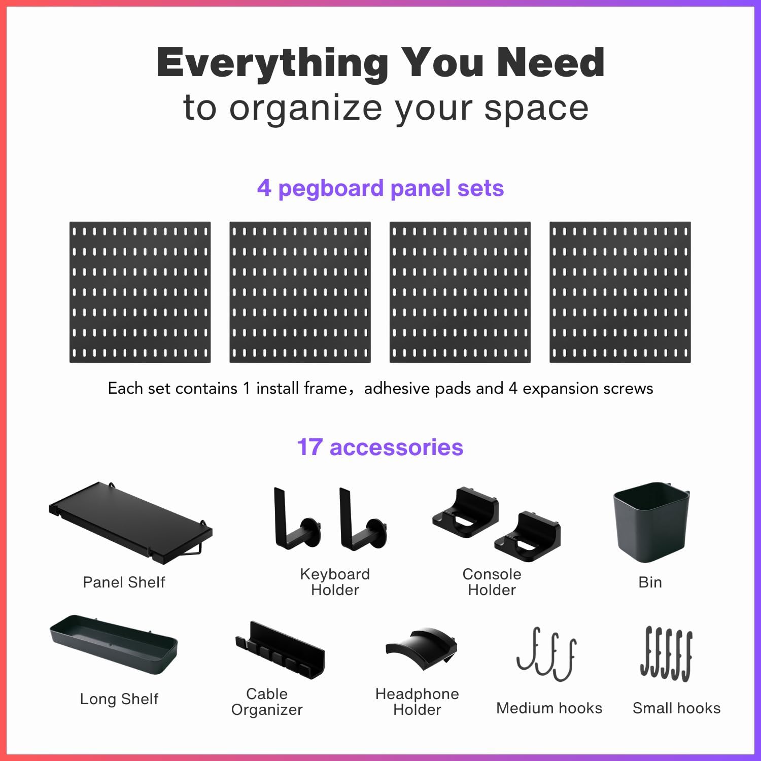 Keepo Kit Pannello Forato Combinato per Gaming - immagine 2