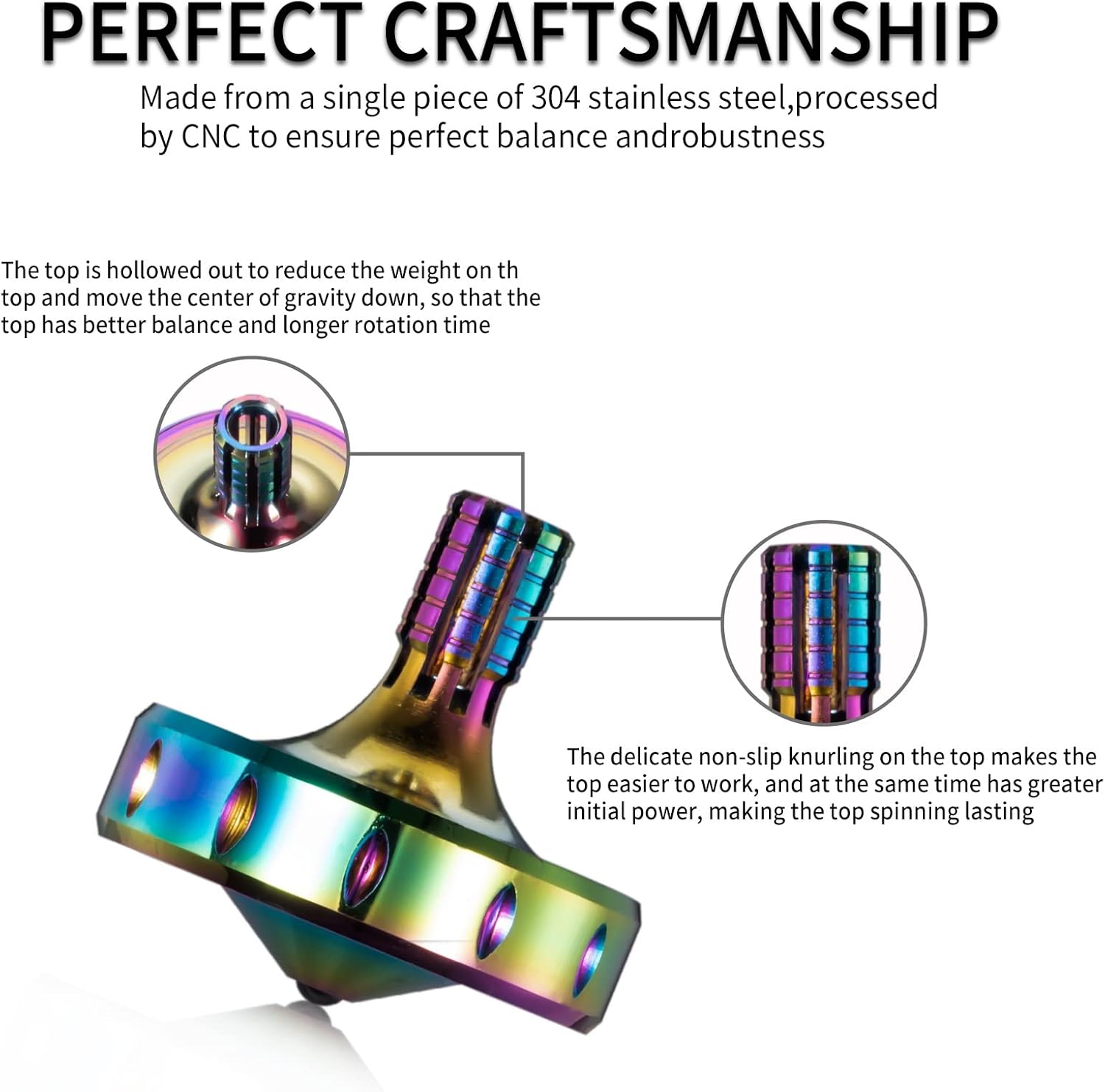 Trottola in Metallo di Precisione, Rotazione Lunga - immagine 3