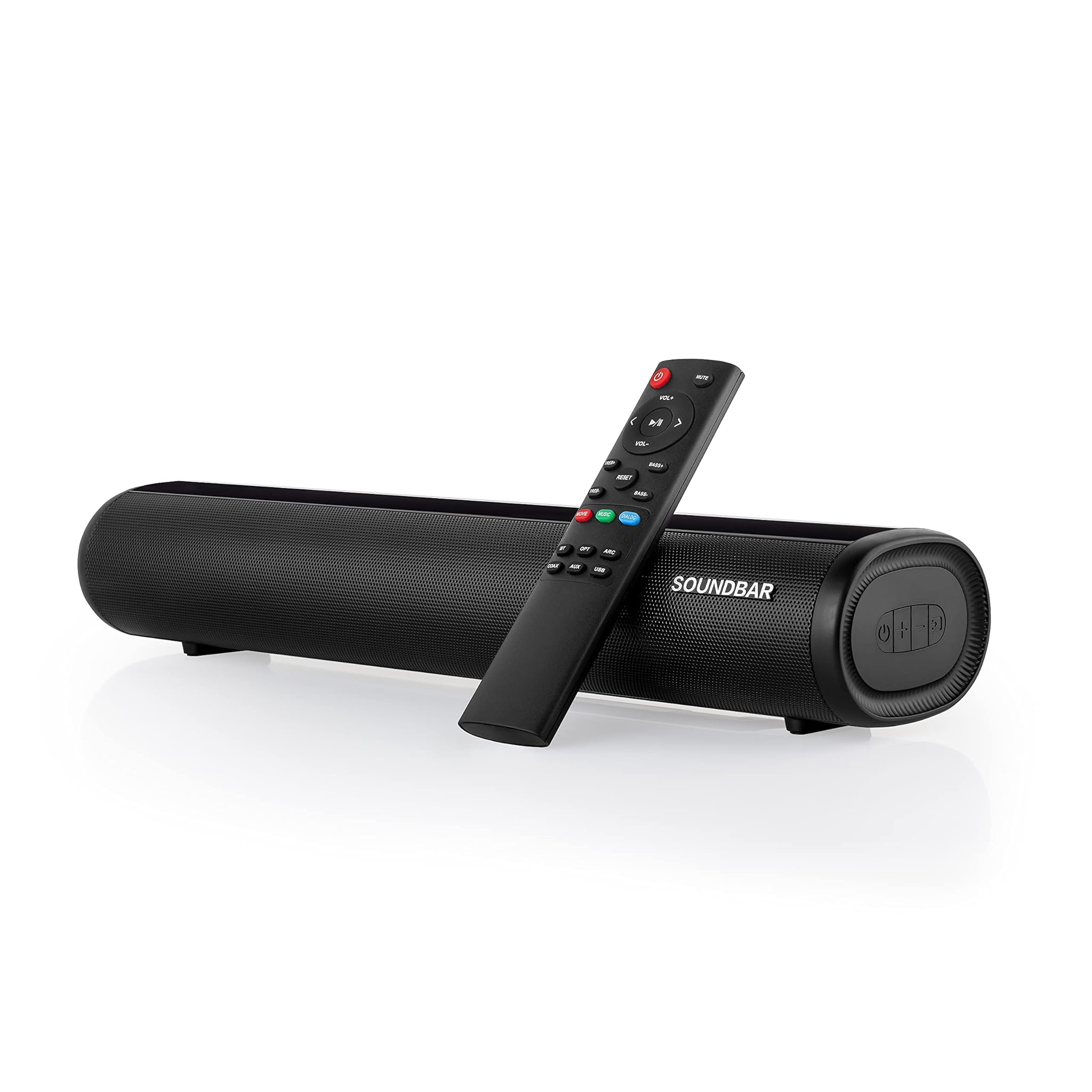 TKMARS Soundbar TV Bluetooth Mini Con Canali 2.0, Altoparlanti 5.0, 3 Modalità Equalizzatore, Wireless 30W, per Home Cinema/Ottico/USB/AUX/HDIM