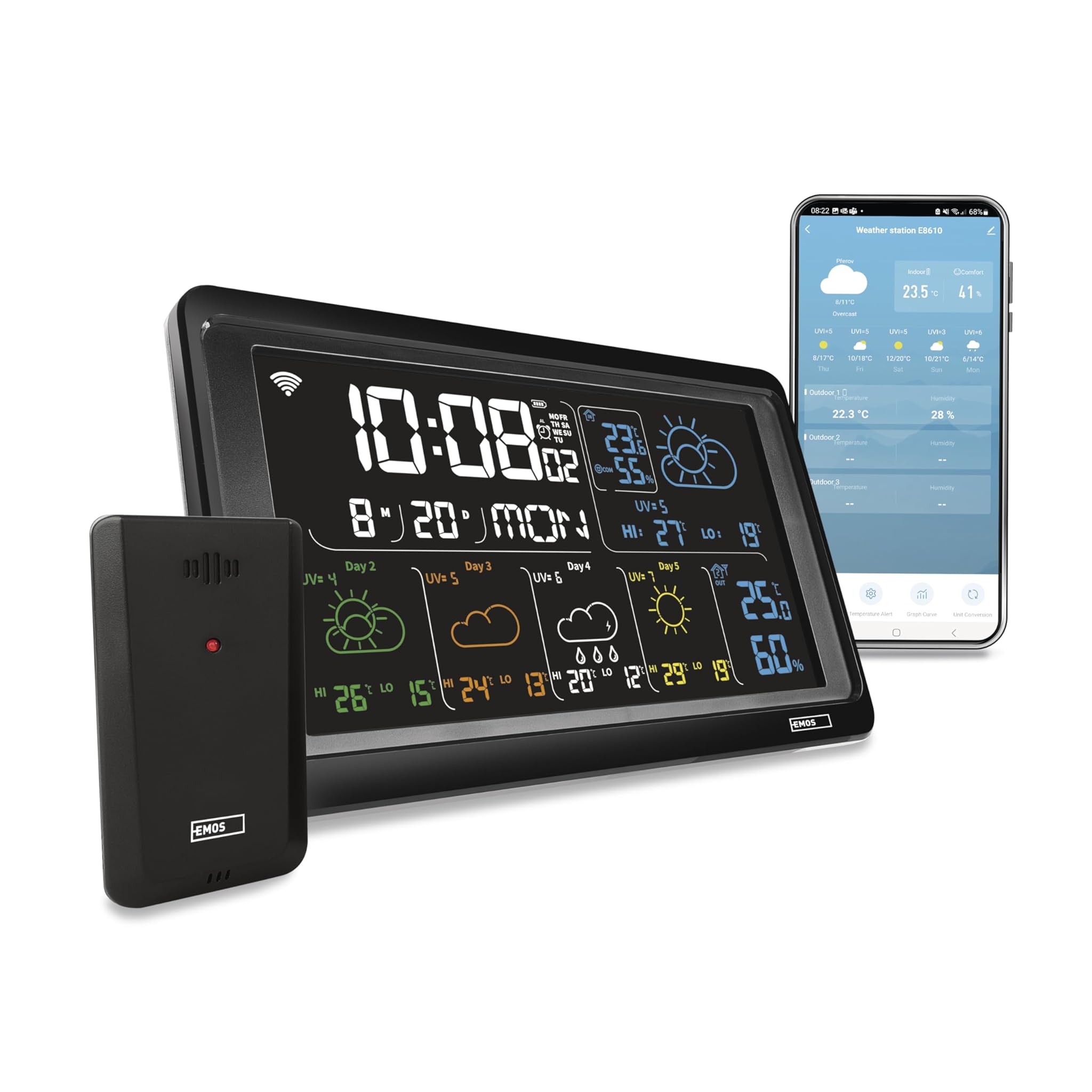 Emos GoSmart - Stazione meteo WiFi con sensore esterno