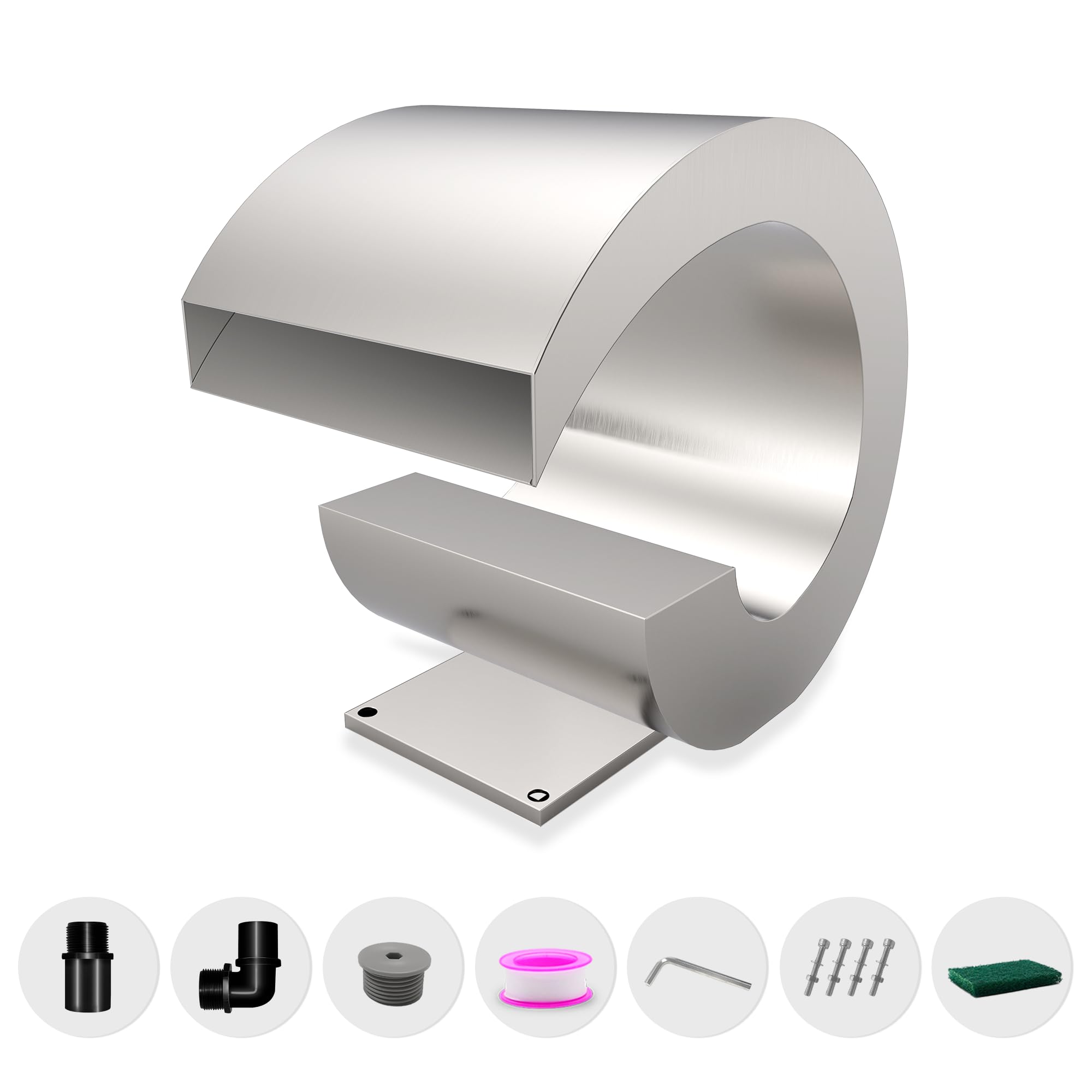 Cascata Troppopieno in Acciaio Inox per Piscina