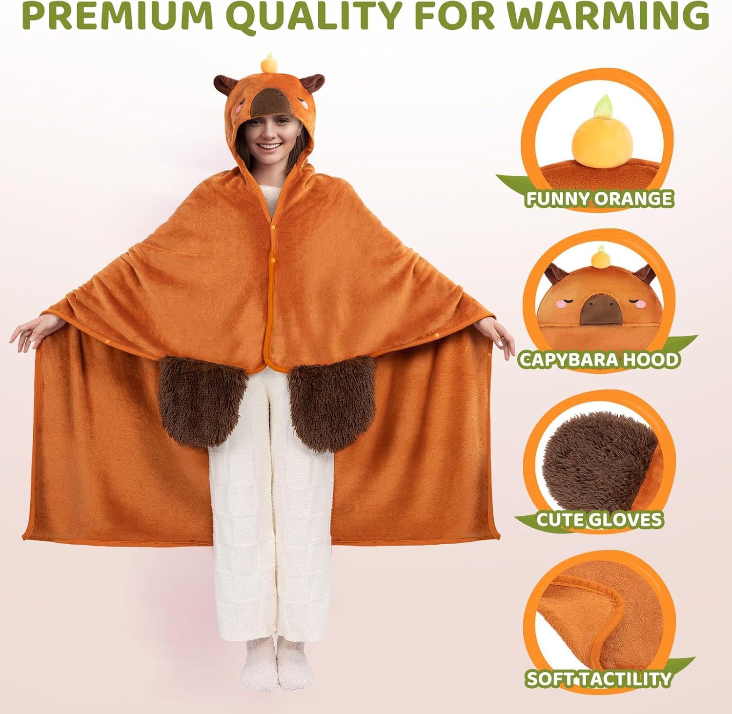 Mewaii Felpa con Cappuccio Coperta Indossabile Unisex - immagine 4