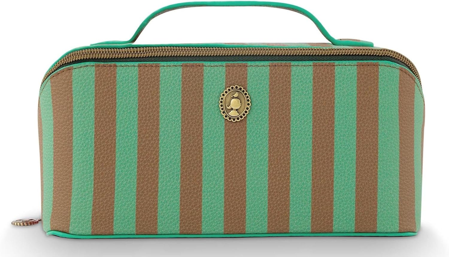 Pip Studio borsa da toilette Cyrille Cosmetic Bag Stripe Green verde marrone - immagine 1
