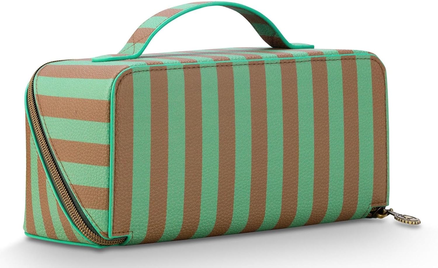Pip Studio borsa da toilette Cyrille Cosmetic Bag Stripe Green verde marrone - immagine 2