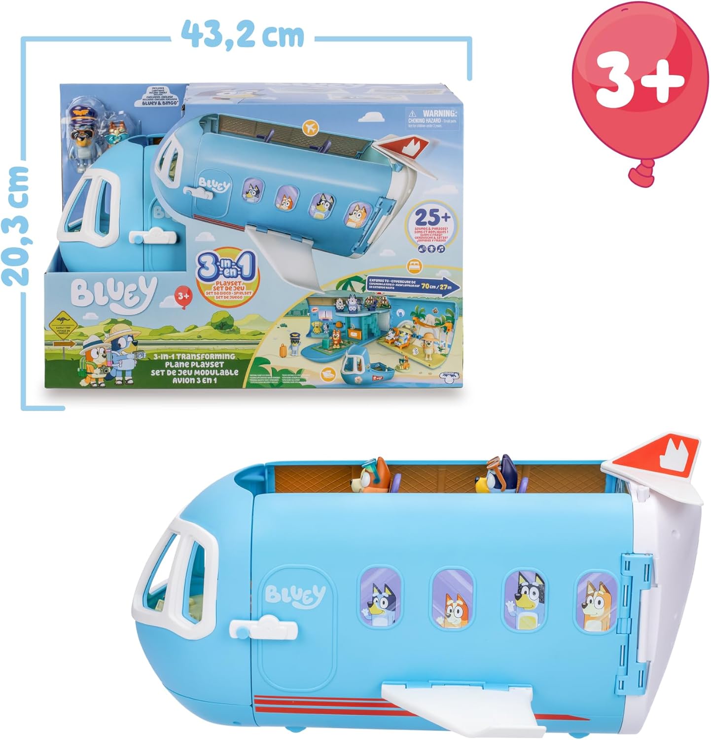 Bluey - Aereo 3 in 1 con Pilota e Bingo - immagine 2