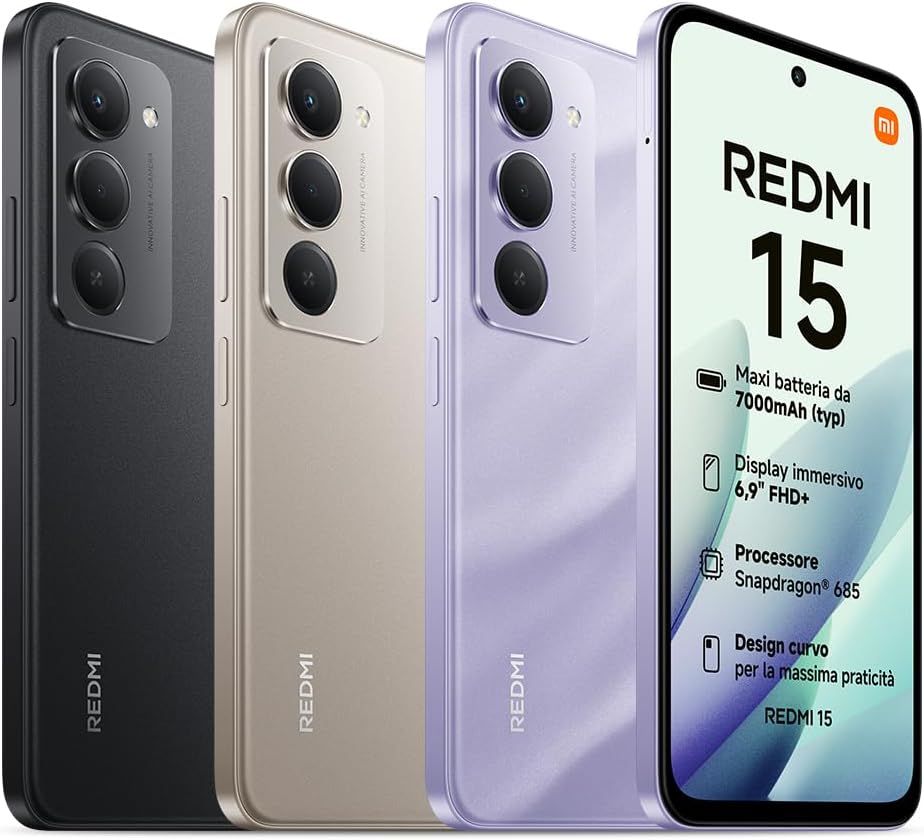 Xiaomi Redmi 15 Smartphone 8+256GB, Viola - immagine 4