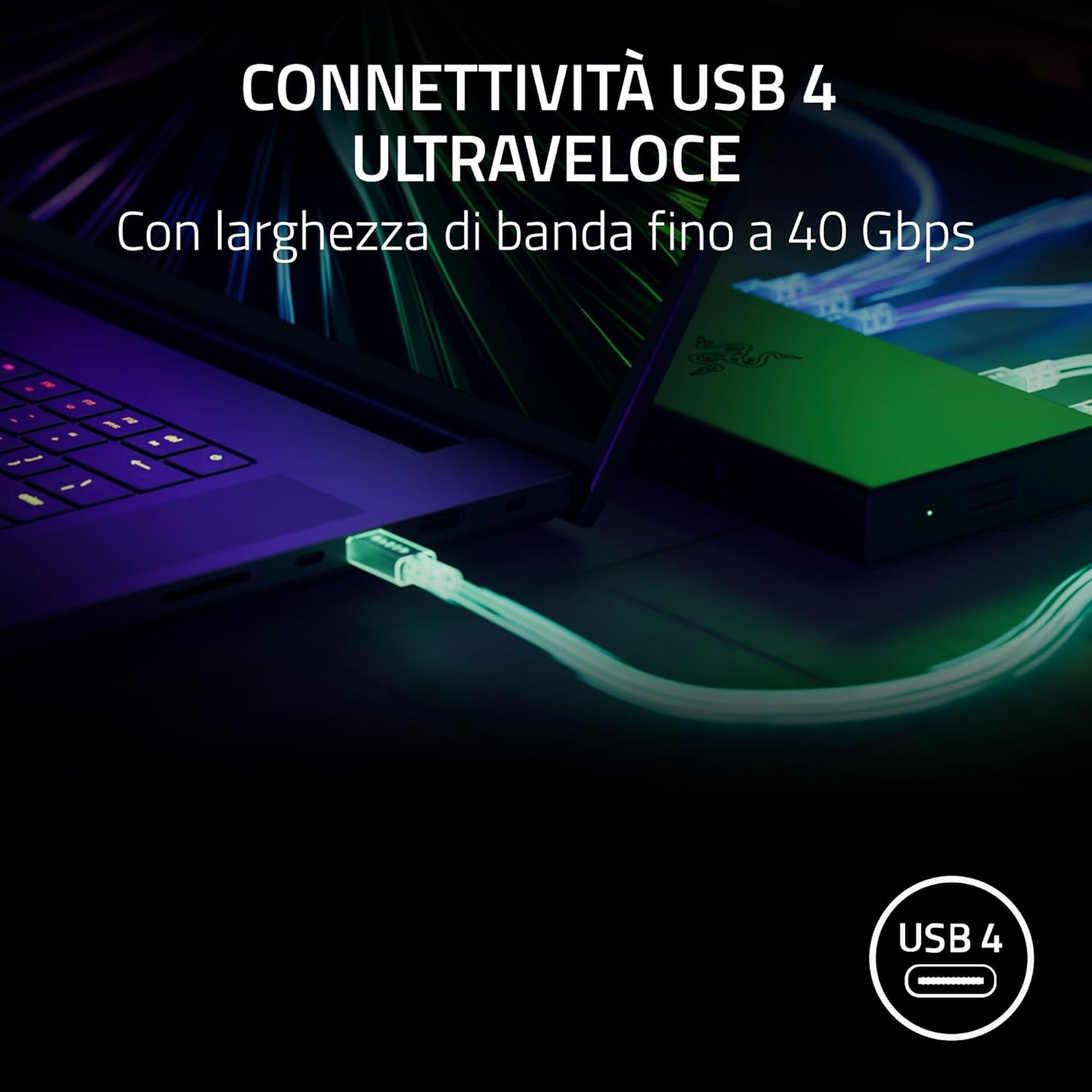 Razer USB 4 Dock - High-Speed Nero - immagine 2