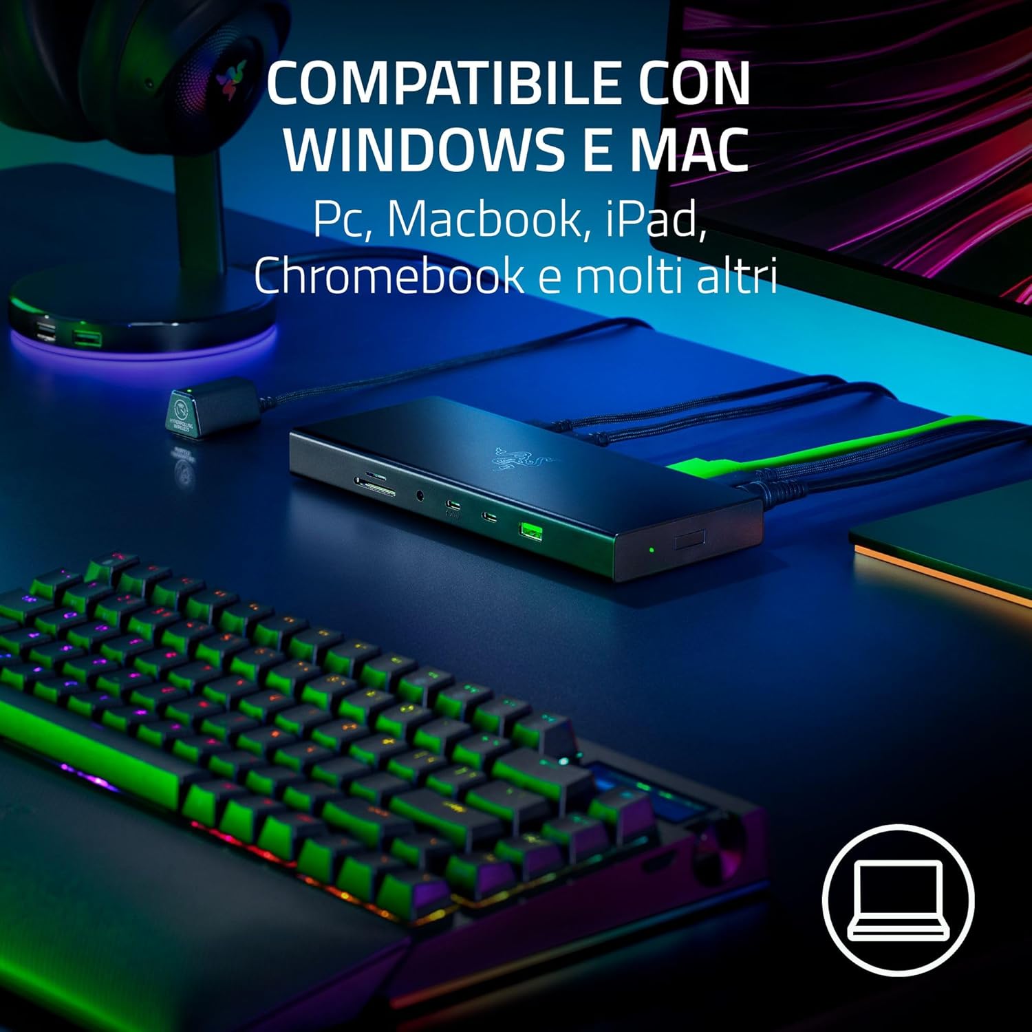 Razer USB 4 Dock - High-Speed Nero - immagine 7