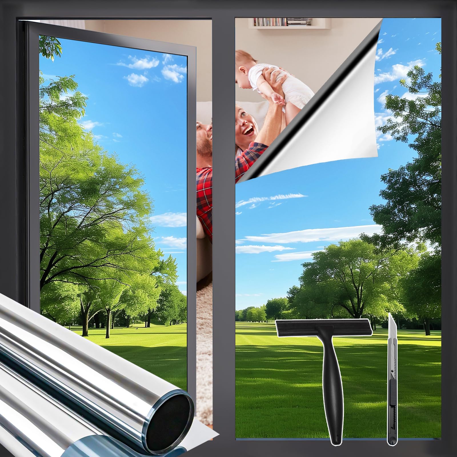 Zindoo Pellicola Privacy per Vetri Finestre 105x400cm