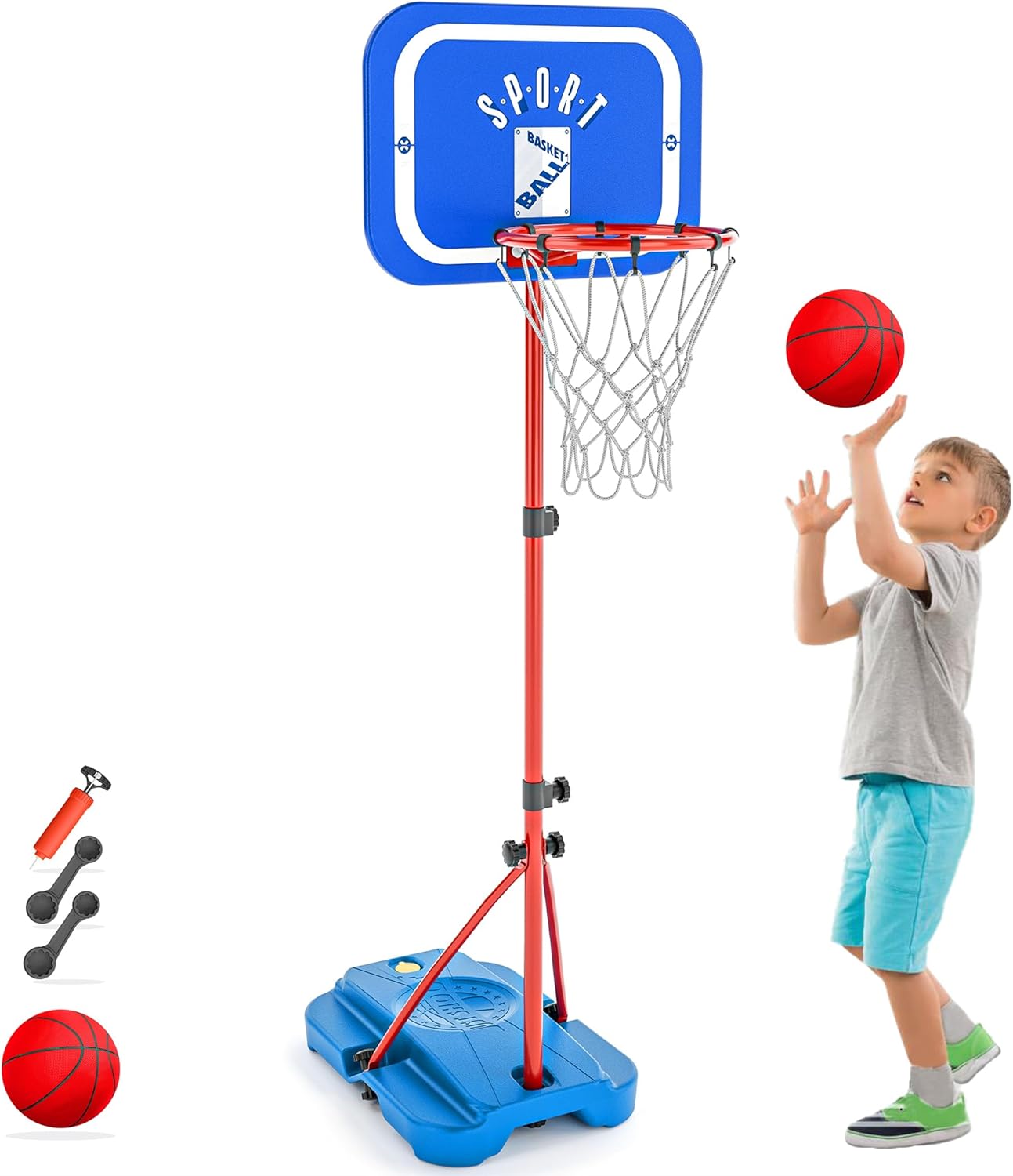 Cestino da Basket con Supporto Regolabile 110-190 cm - immagine 1