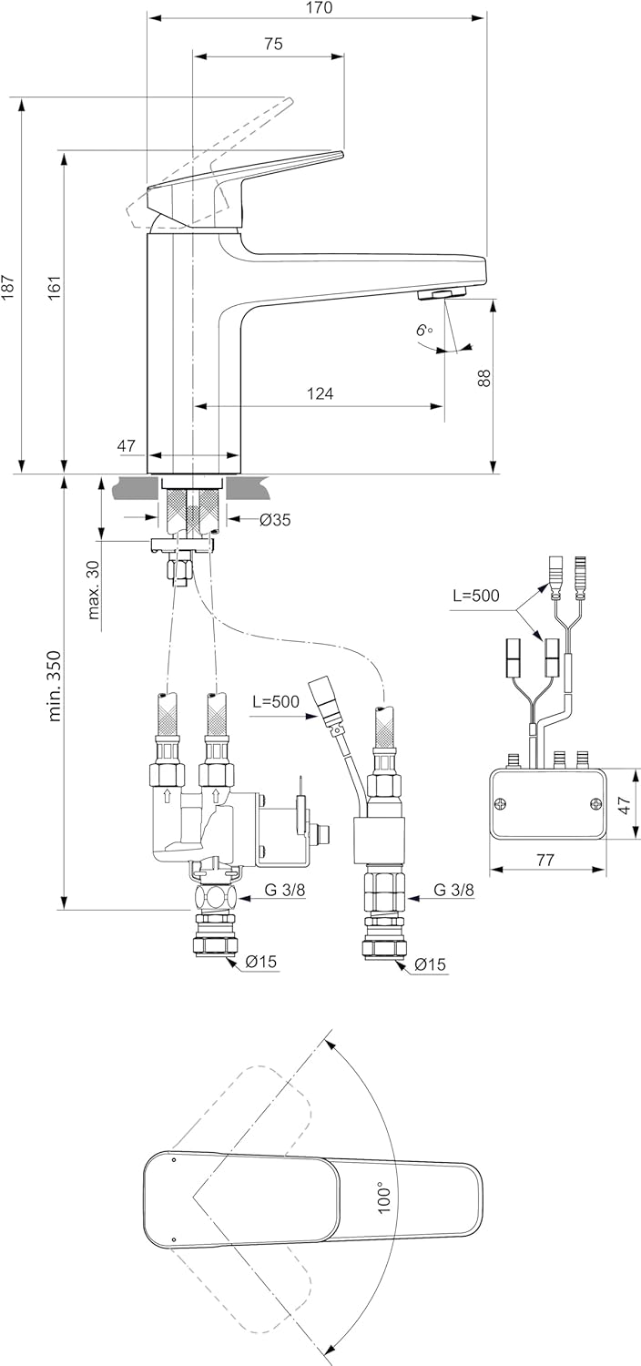 Ideal Standard Ceraplan - Miscelatore Lavabo Doppio Comando - immagine 6