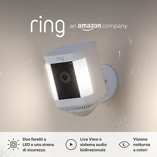 Ring Videocamera Plus con Faretti a Batteria HD 1080p