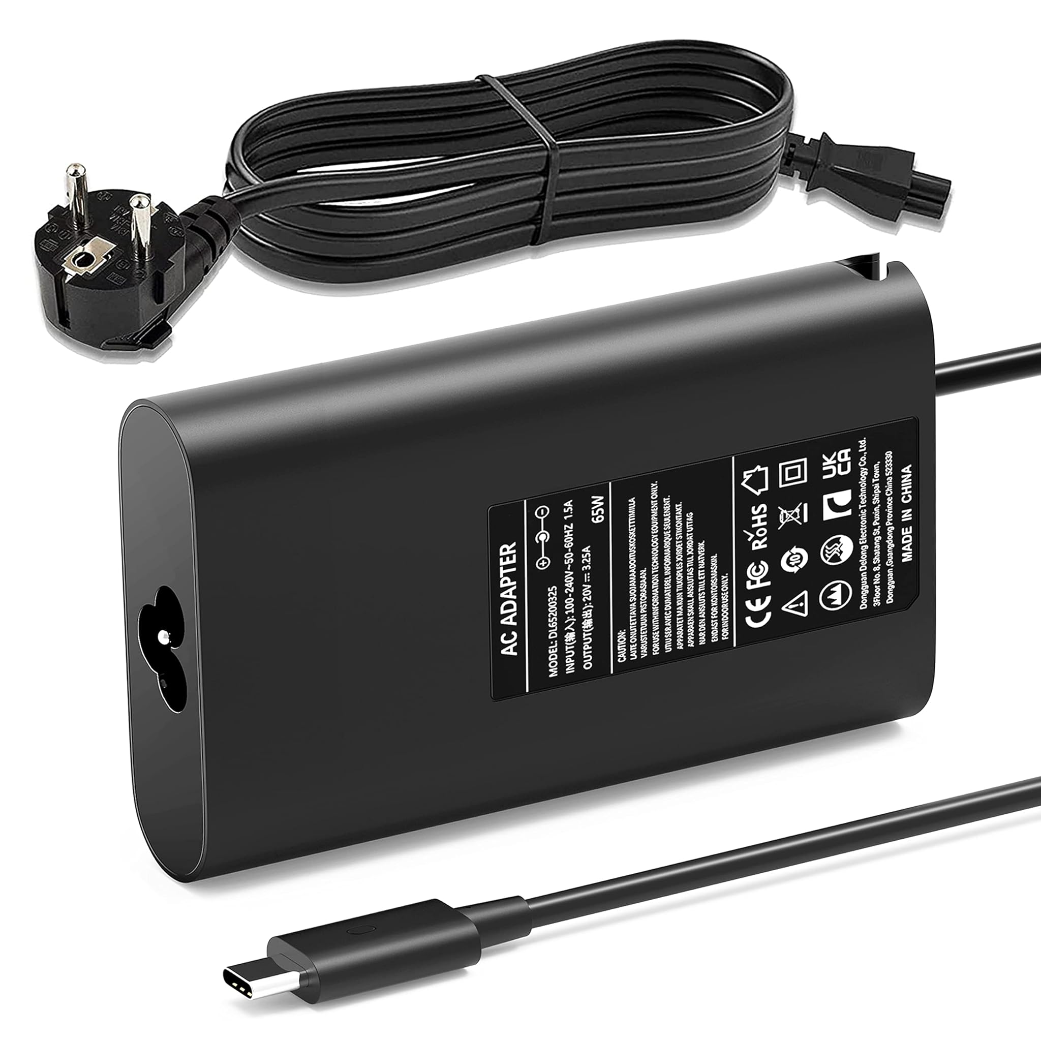Caricatore Alimentatore USB-C 65W per Dell Latitude/XPS