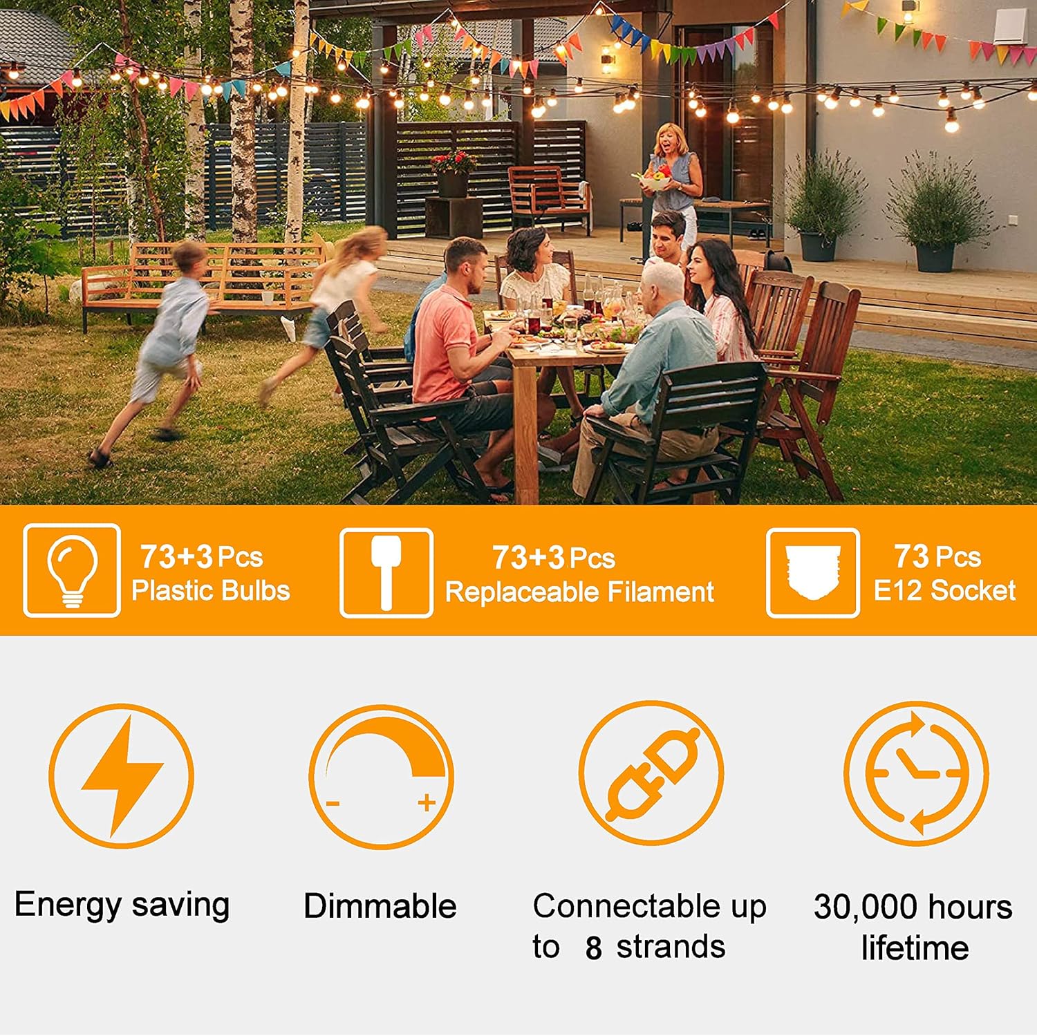 Zotoyi Catena Luminosa Esterno LED 45M ST38 - immagine 7