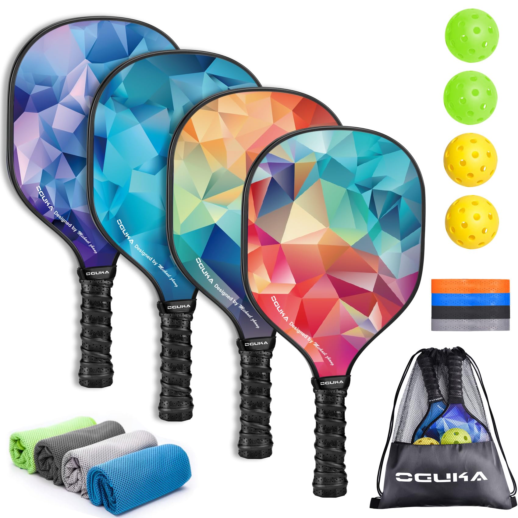 Oguka Set 4 Racchette da Pickleball Leggere USAPA
