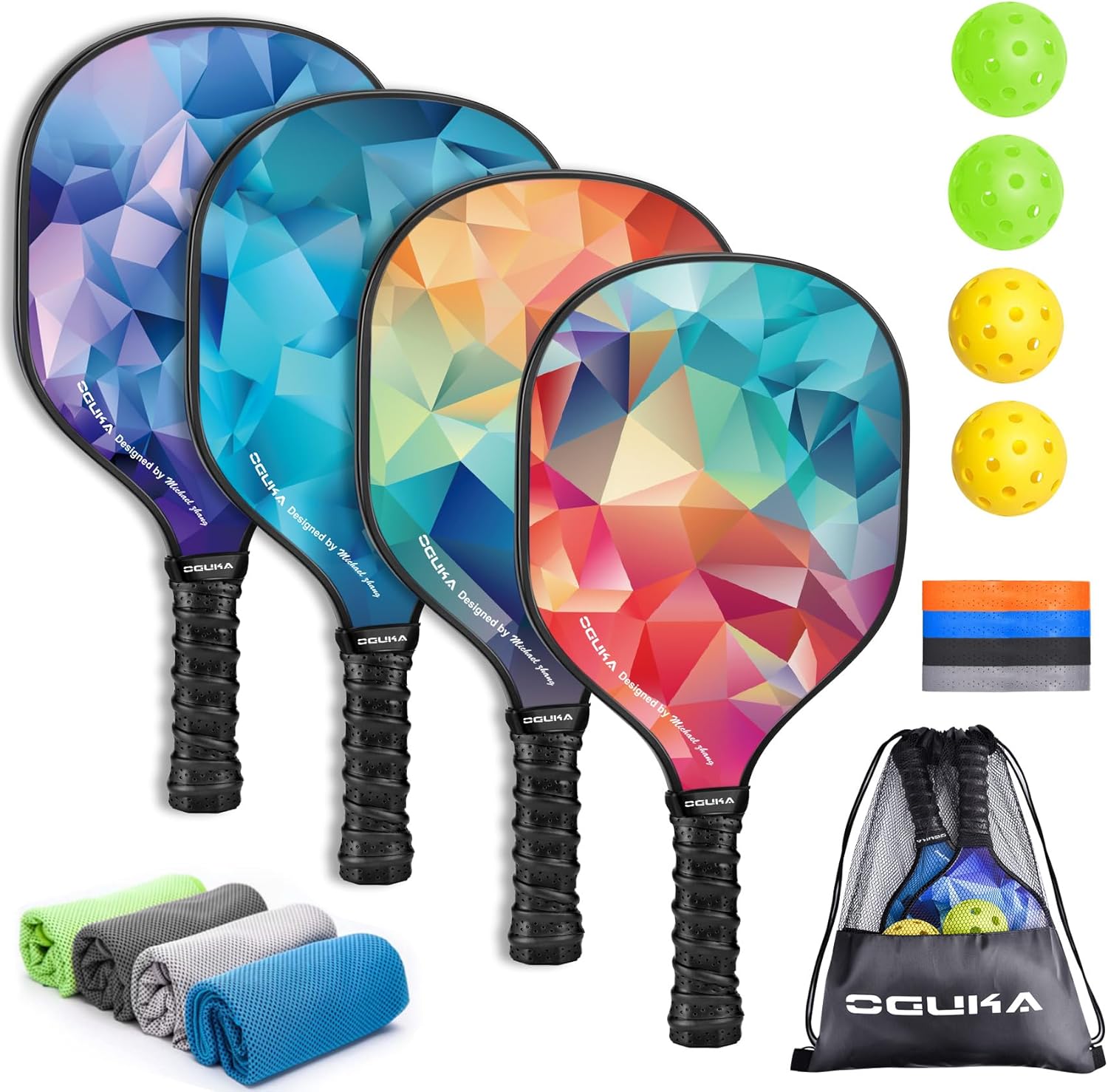Oguka Set 4 Racchette da Pickleball Leggere USAPA - immagine 1