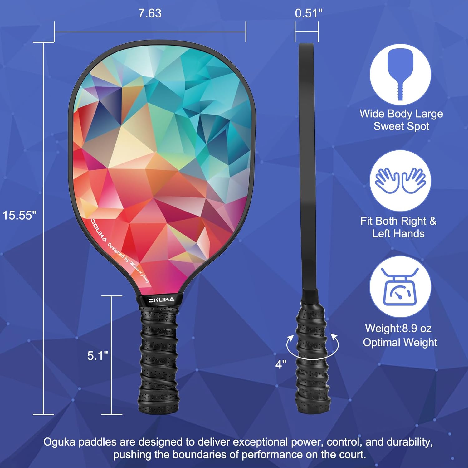 Oguka Set 4 Racchette da Pickleball Leggere USAPA - immagine 4