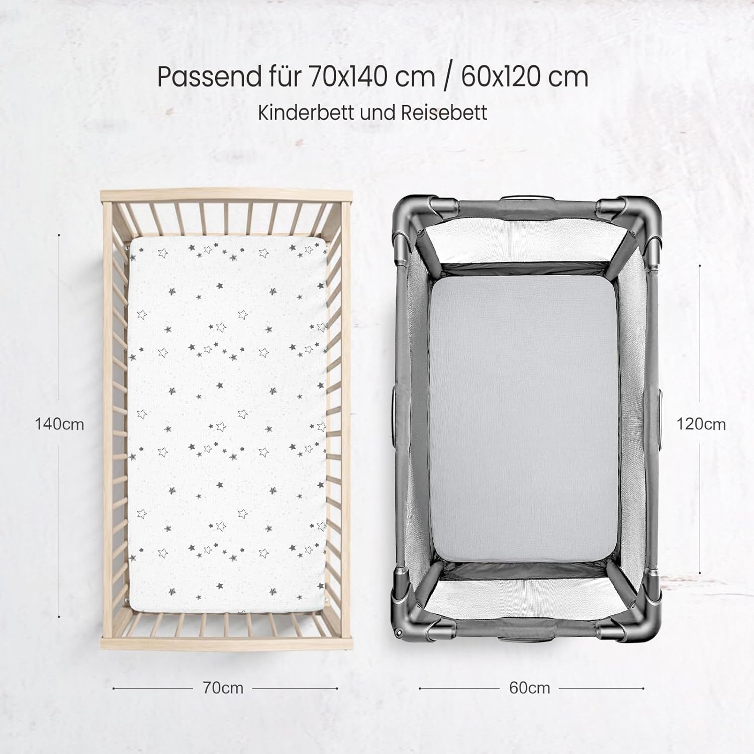 lulumoon Set 2 Lenzuola con Angoli Elasticizzati Mussola - immagine 2