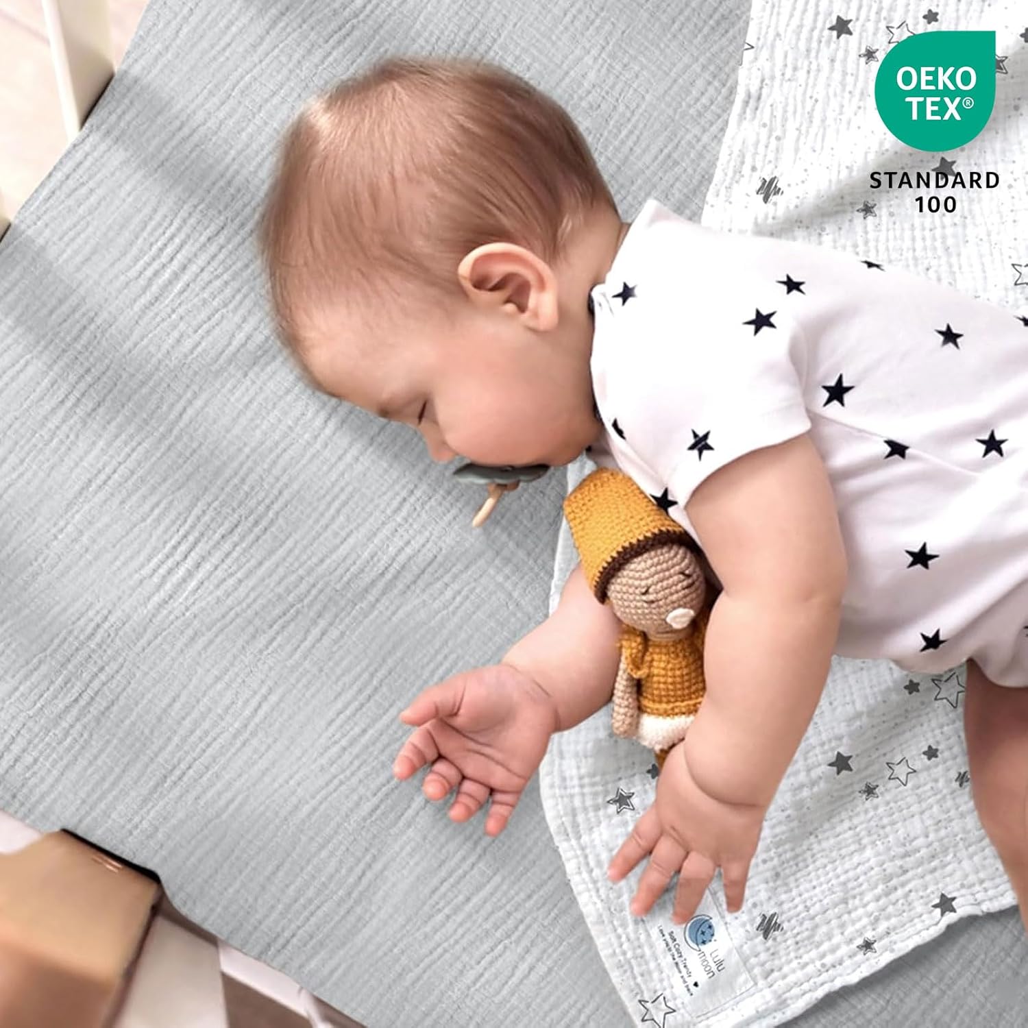 lulumoon Set 2 Lenzuola con Angoli Elasticizzati Mussola - immagine 4