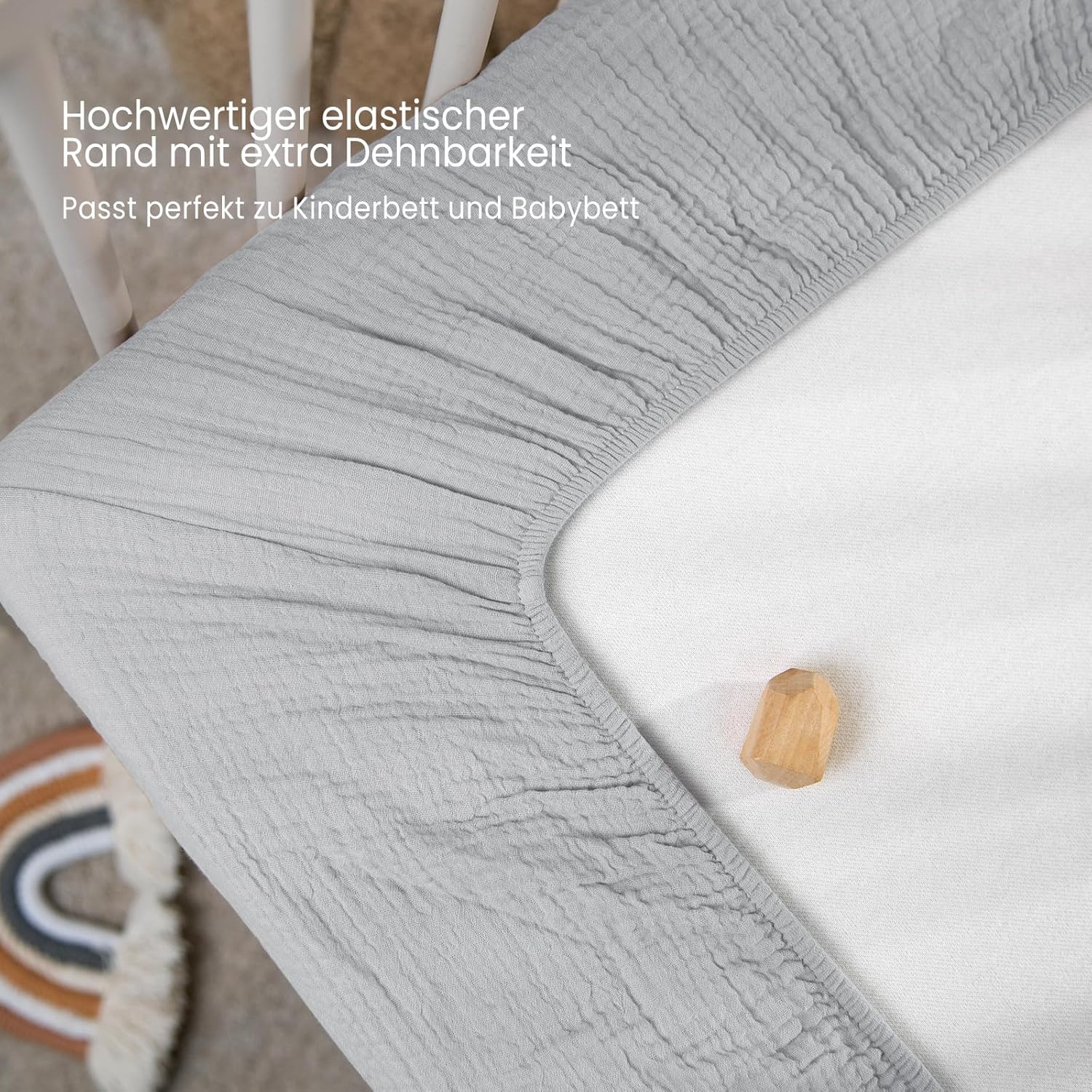 lulumoon Set 2 Lenzuola con Angoli Elasticizzati Mussola - immagine 6