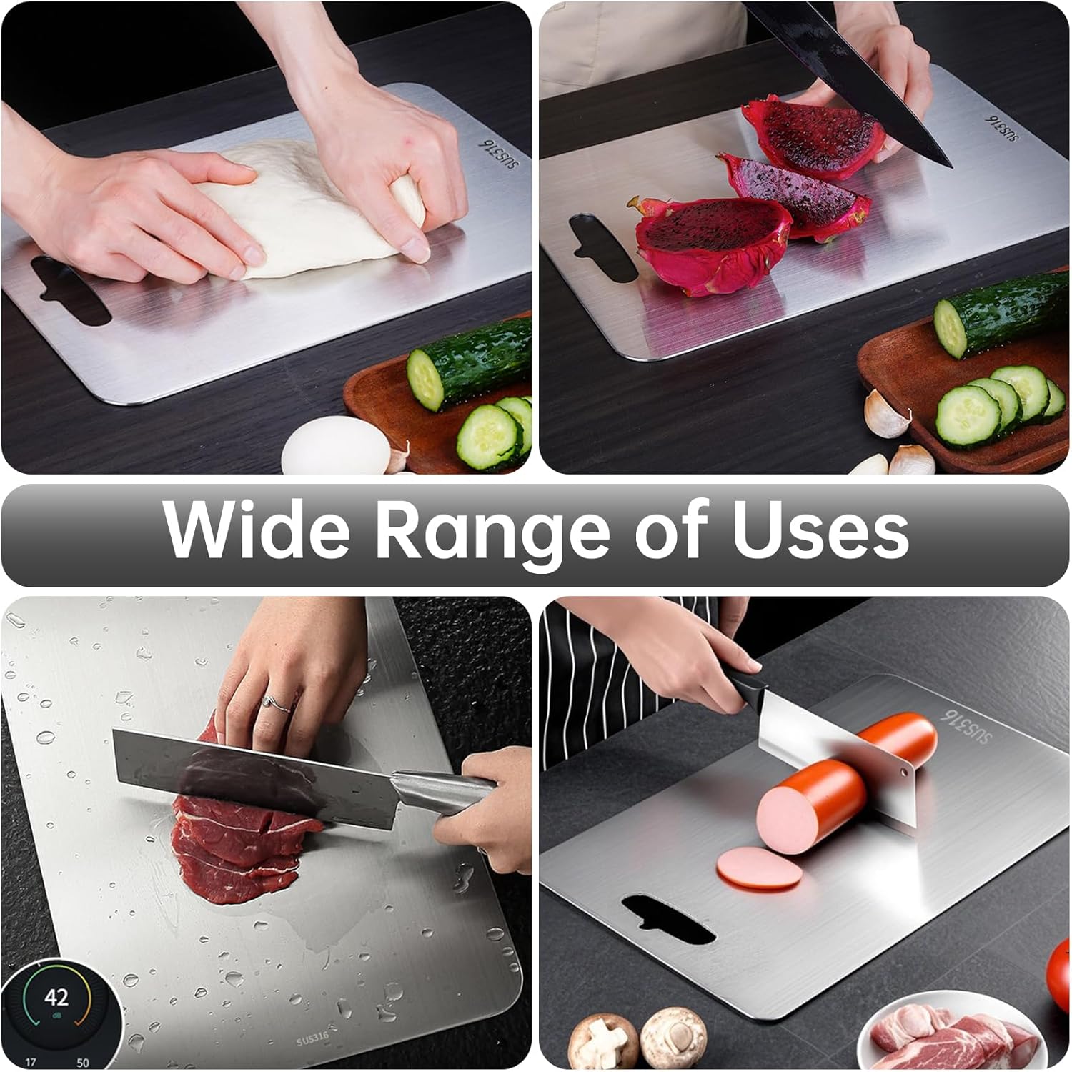 2 Taglieri in Acciaio Inossidabile 316 - immagine 3