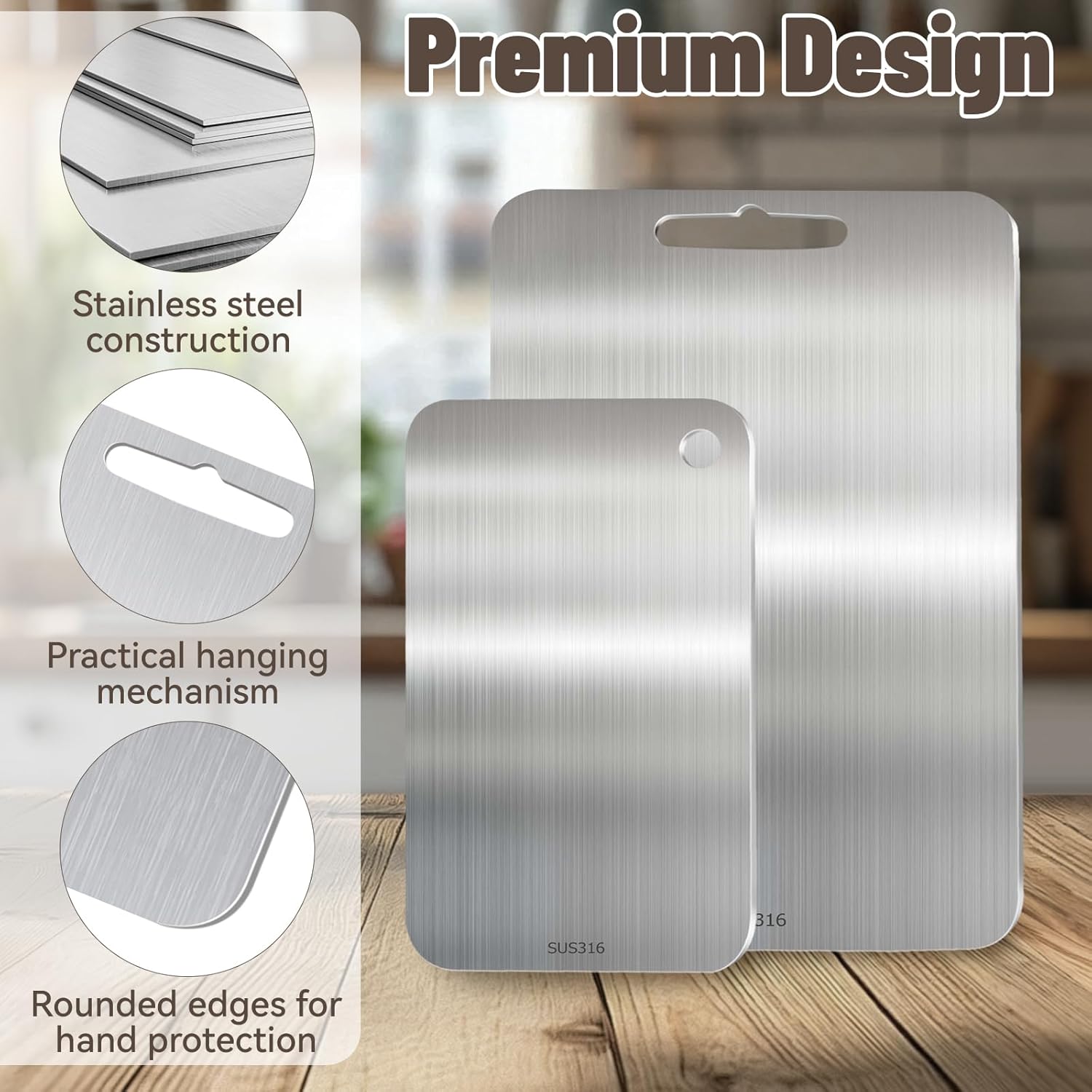 2 Taglieri in Acciaio Inossidabile 316 - immagine 4