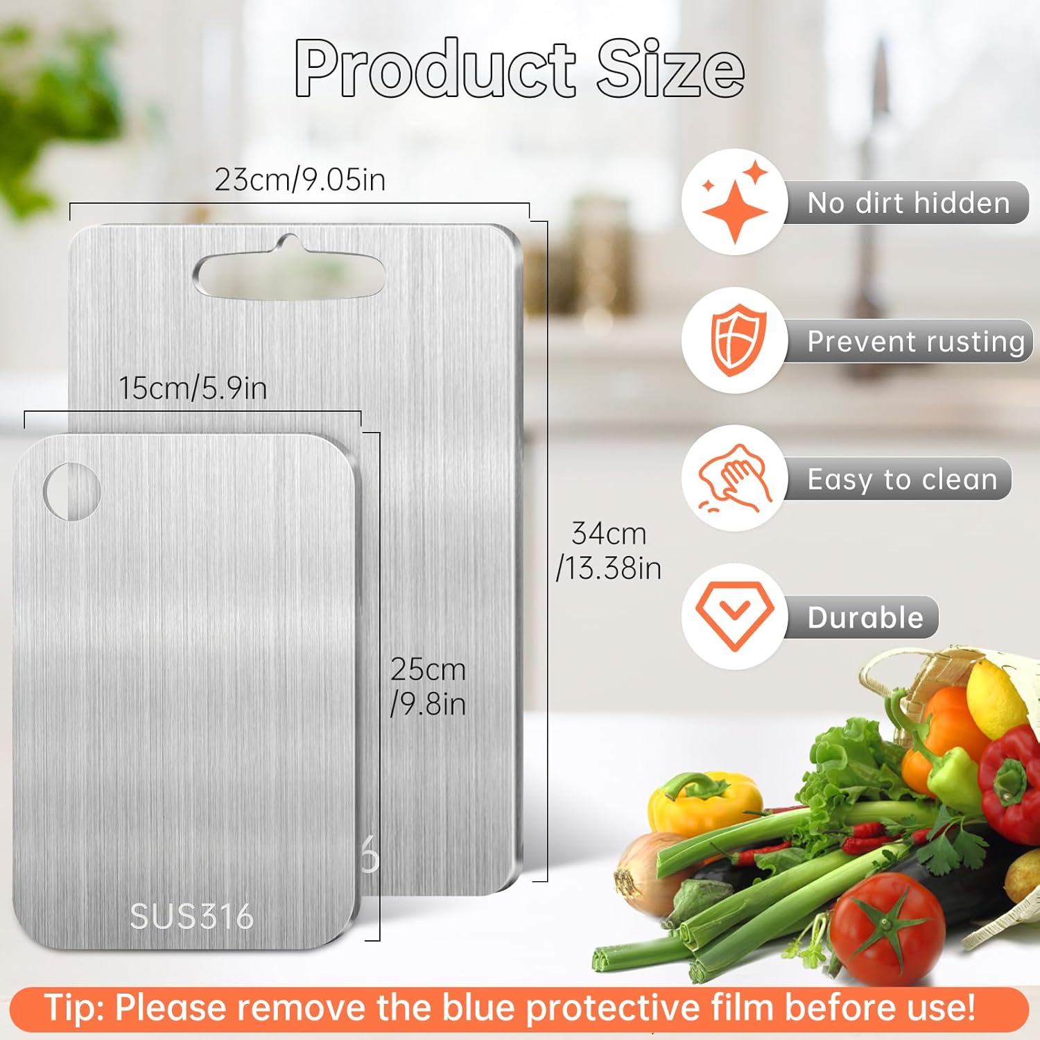 2 Taglieri in Acciaio Inossidabile 316 - immagine 5