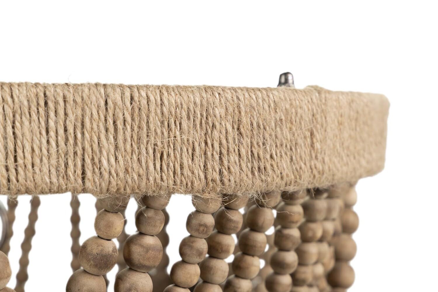 LAMPARA TECHO CADENA BOLAS MADERA YUTE 51x51x84 CM