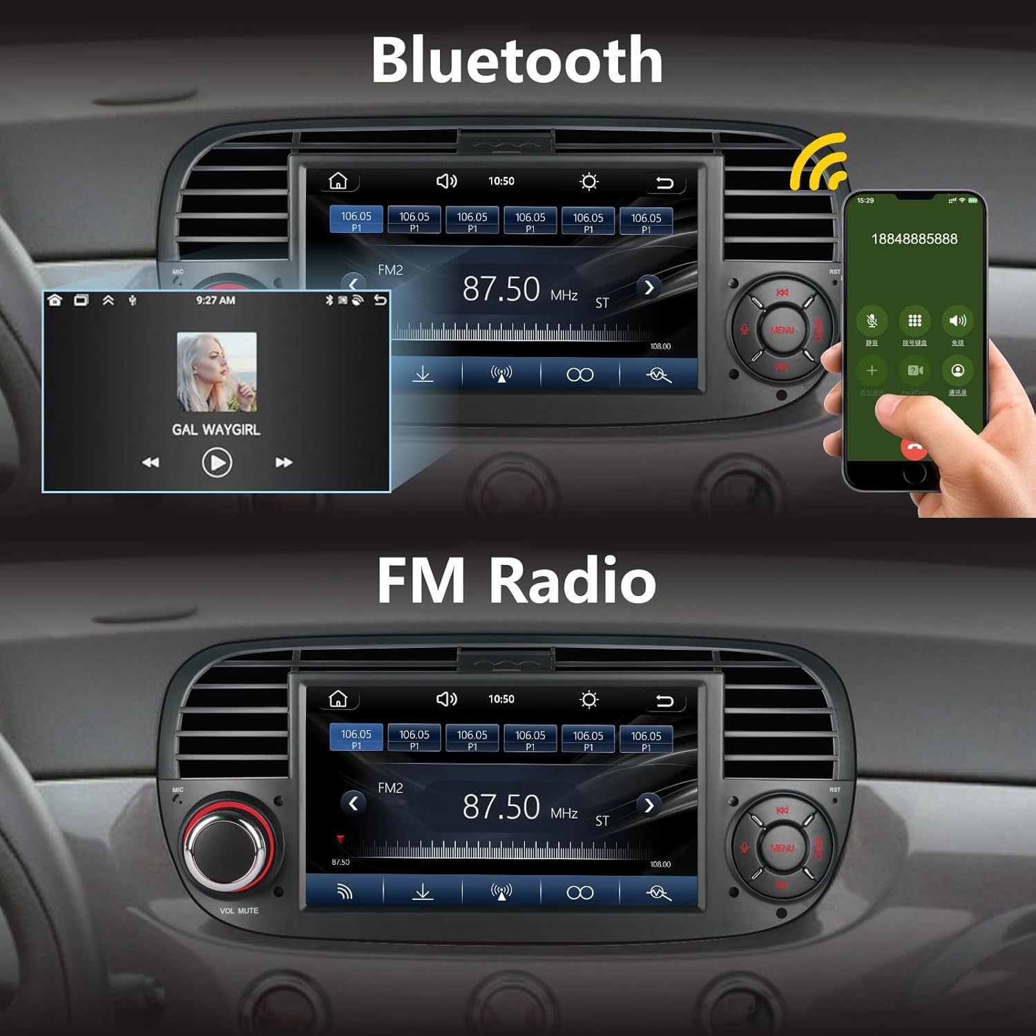 Aphrfamma Autoradio CarPlay/Android Auto per Fiat 500 - immagine 3