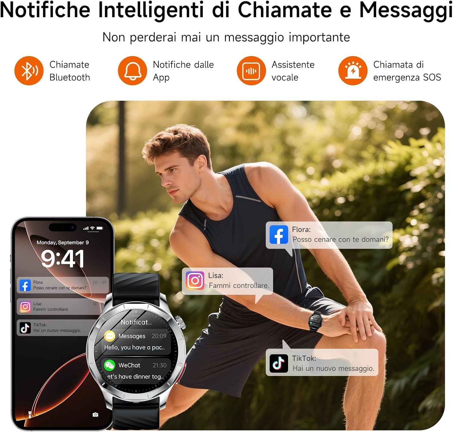 Smartwatch AMOLED 1,43" con ECG/HRV/Pressione Sanguigna - immagine 5