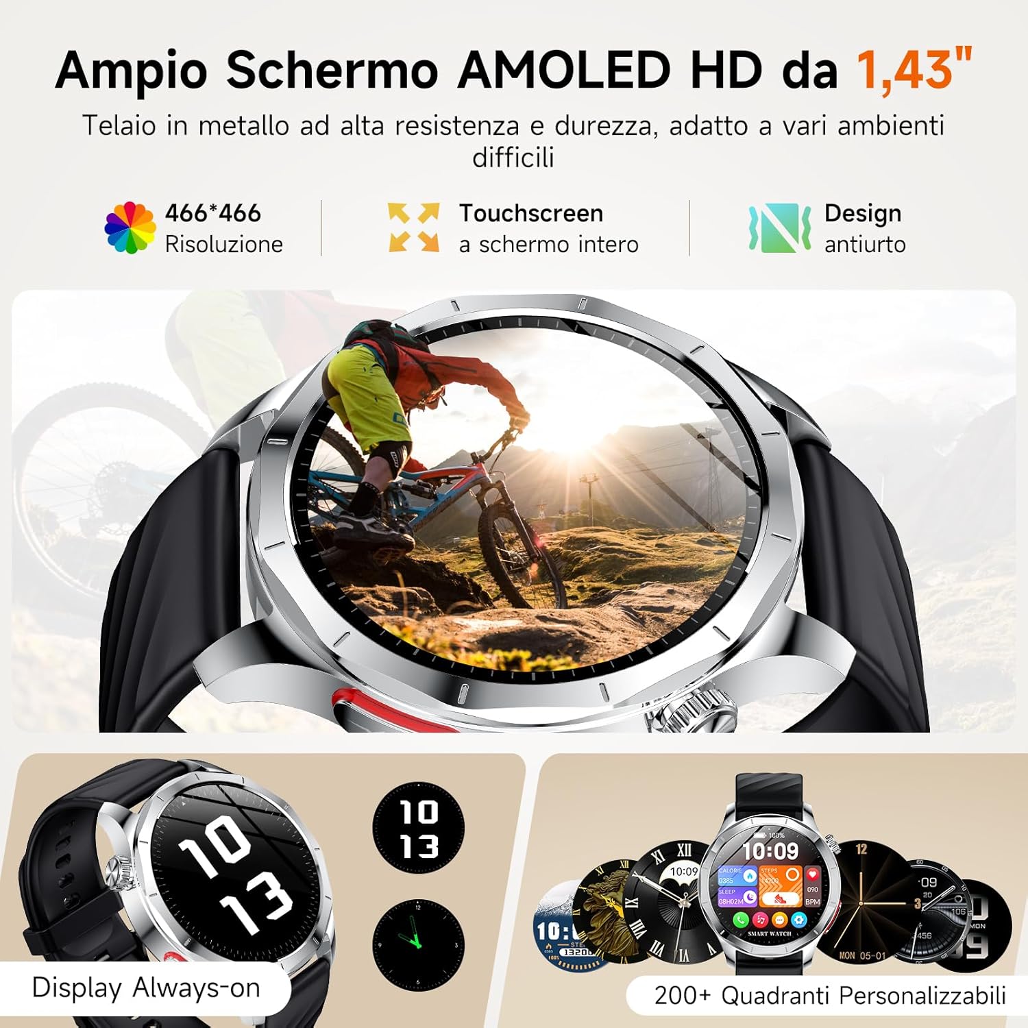 Smartwatch AMOLED 1,43" con ECG/HRV/Pressione Sanguigna - immagine 6