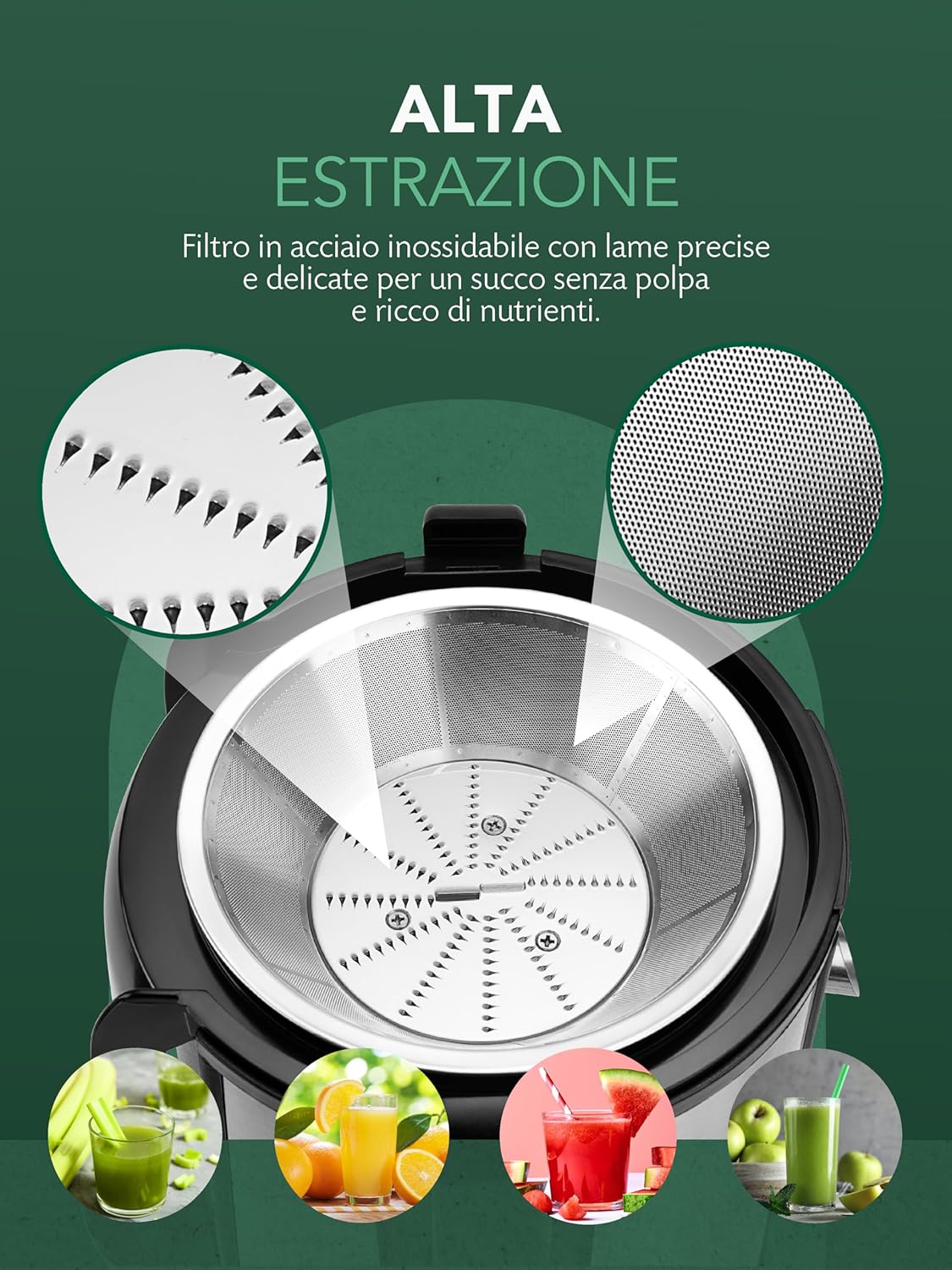 Twinzee Centrifuga 850W Estrattore Frutta e Verdura - immagine 3