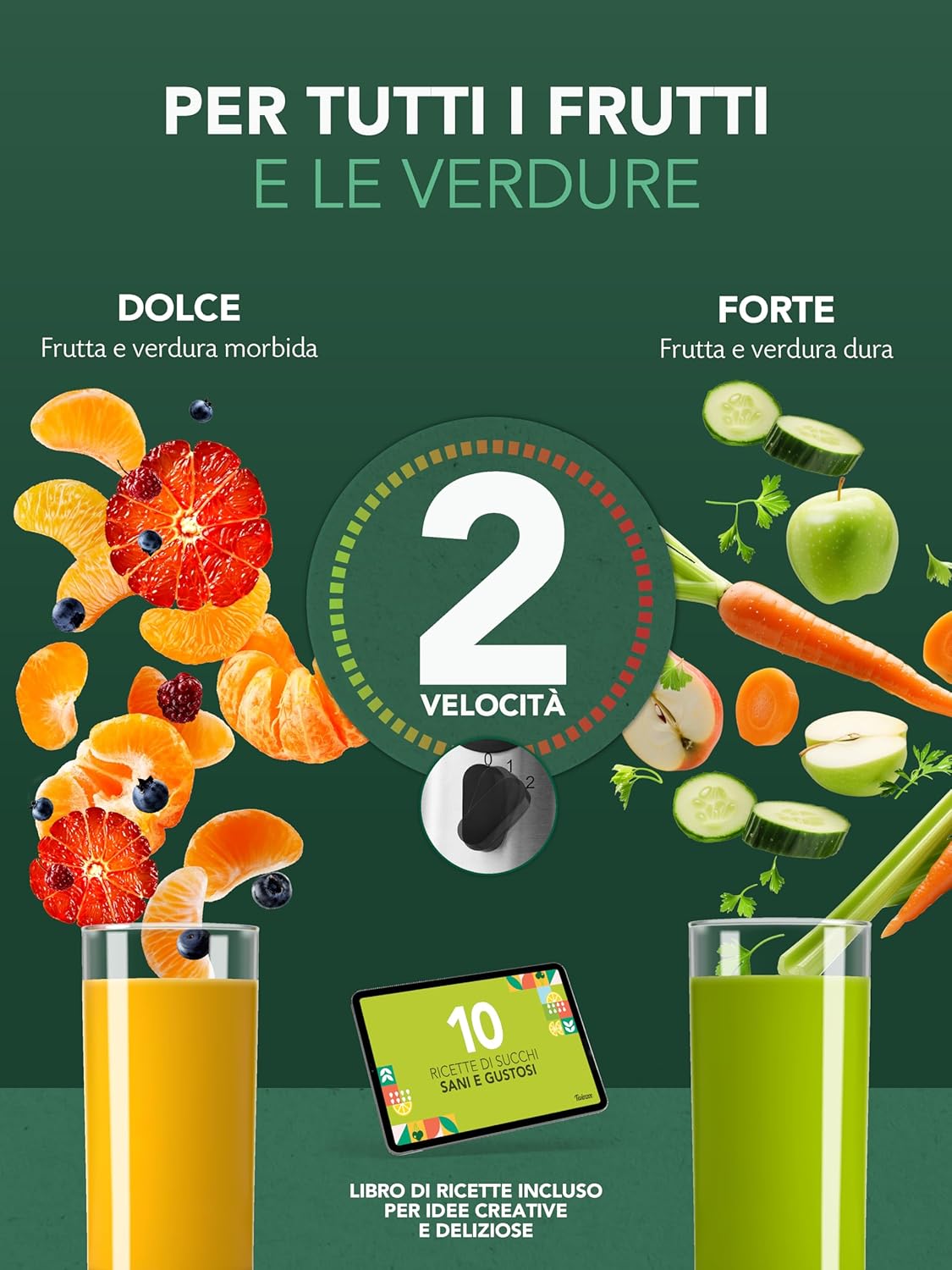 Twinzee Centrifuga 850W Estrattore Frutta e Verdura - immagine 4