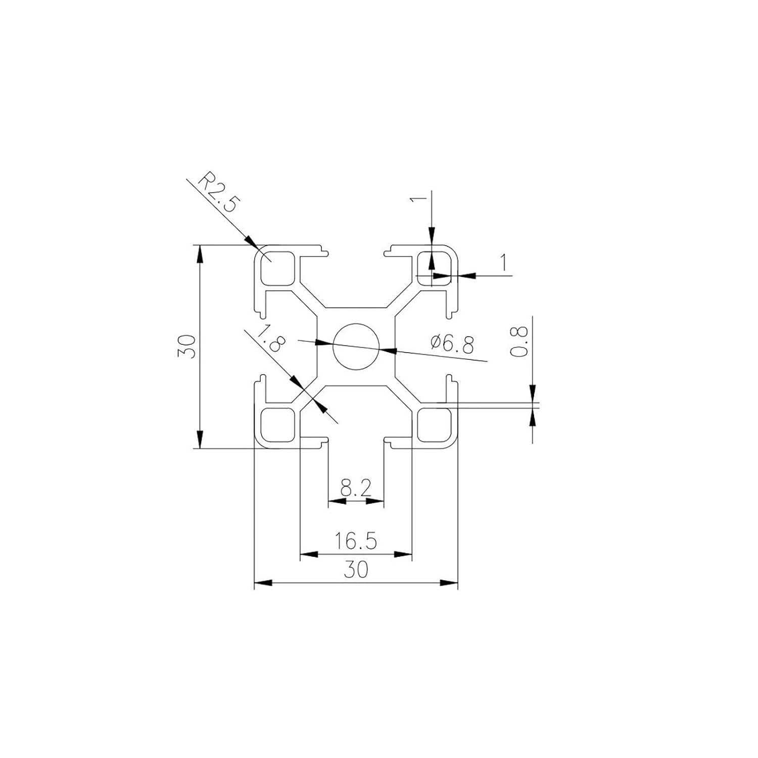 Coavoo Profilo in alluminio 3030 T-Type, 800mm (2 pezzi) - immagine 2