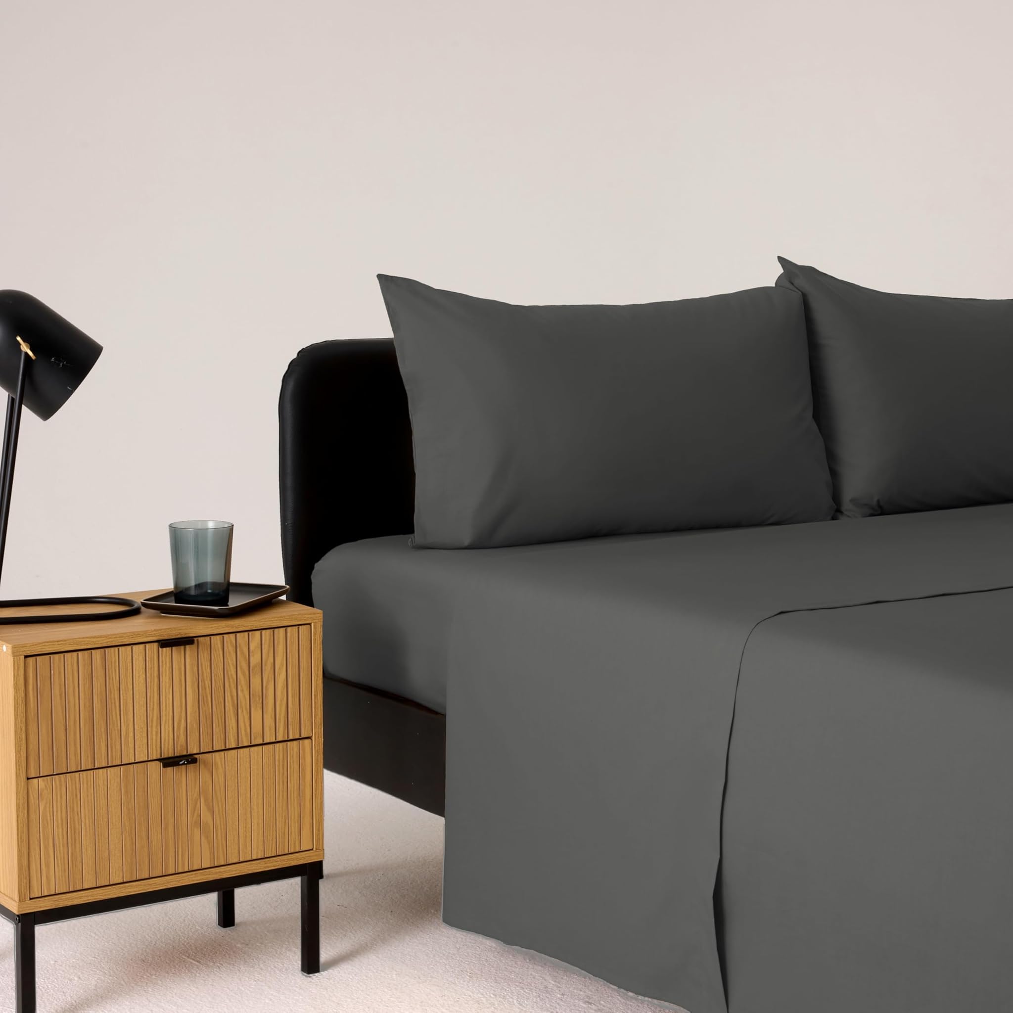 Bassetti Completo Letto Matrimoniale 100% Cotone, Grigio