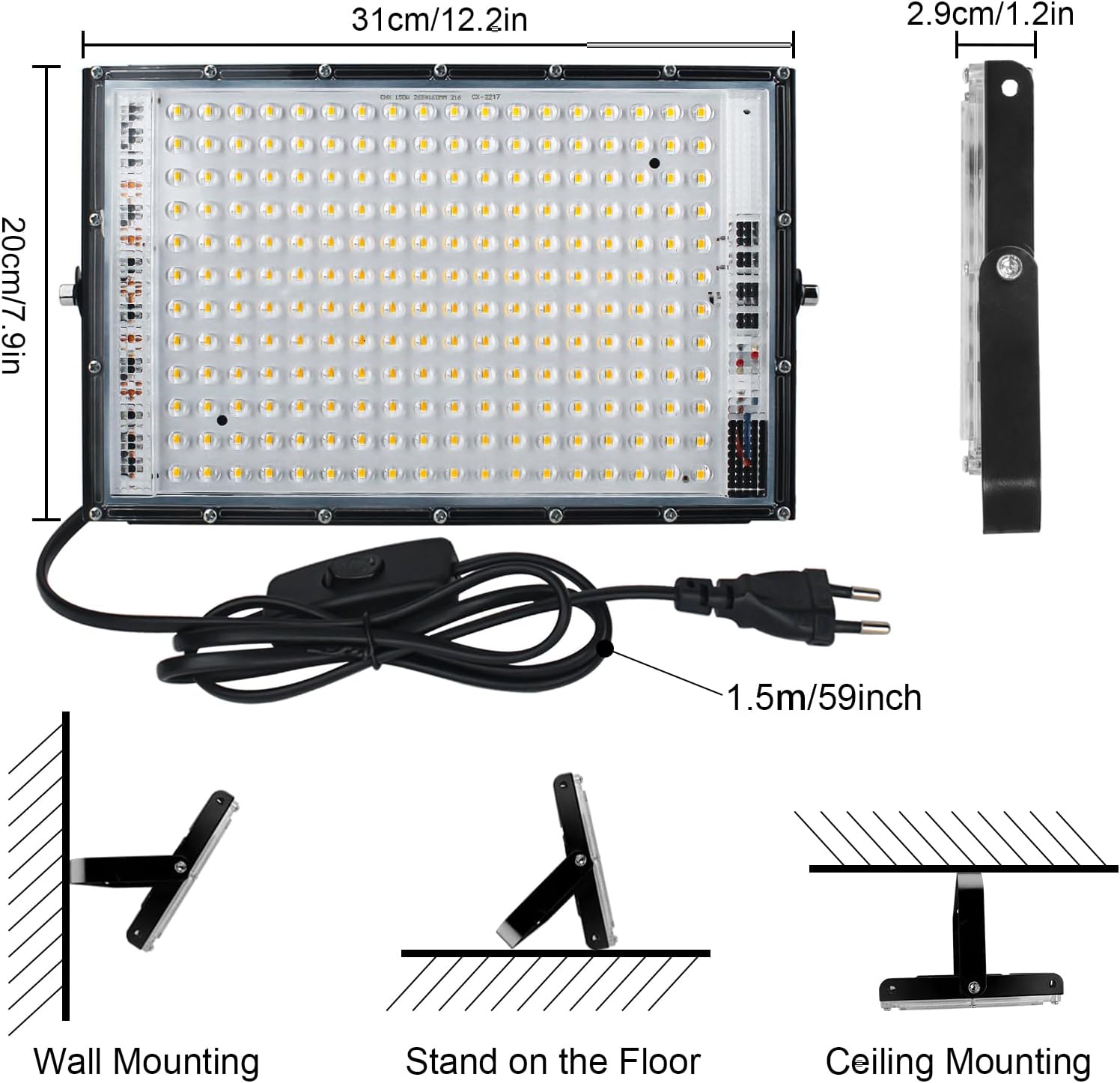 CREATESTAR Faretto LED da Esterno 150W 2 Pezzi - immagine 5