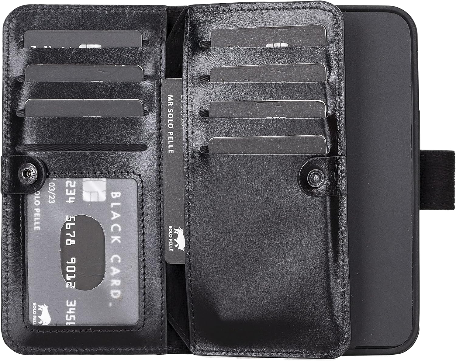 Solo Pelle Custodia iPhone 13 Pro Max 6.7" Harvard Double, Nero - immagine 2