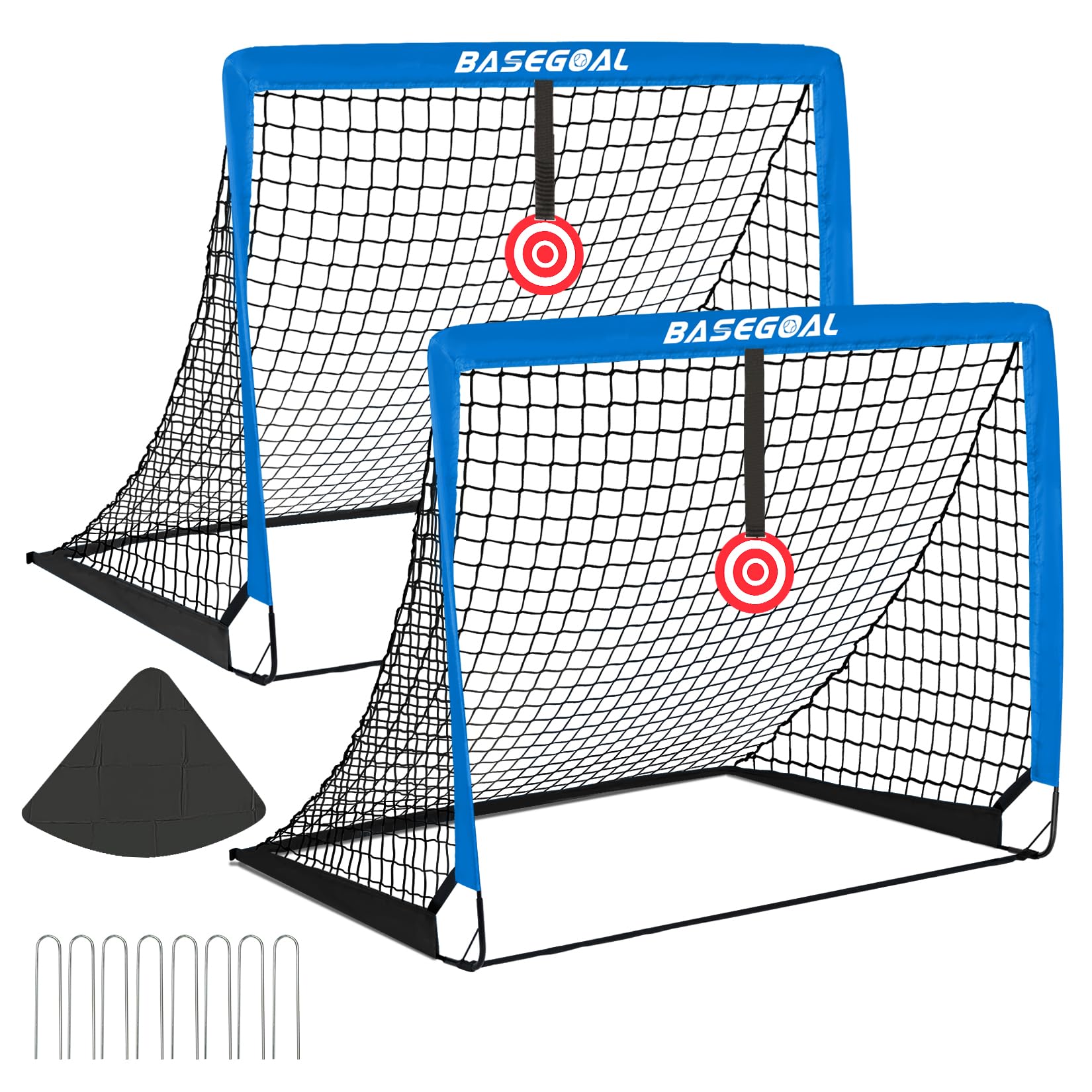 Porte da Calcio per Giardino, Porta Calcio Bambini, Porte da Calcio 120x90cm, Rete Calcio Bambini con Bullseye, Aste in Fibra di Vetro e Reti di Alta qualità, Rete da Calcio per Esterni, Giardino