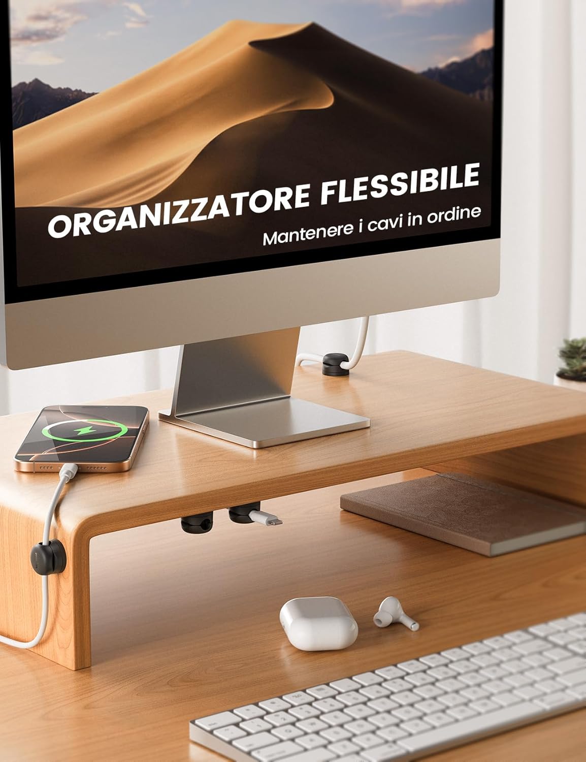 Lamicall Clip per Cavo a Molla - 6 Pezzi, Nero - immagine 3