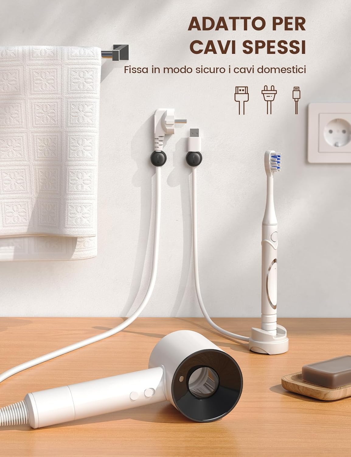 Lamicall Clip per Cavo a Molla - 6 Pezzi, Nero - immagine 6