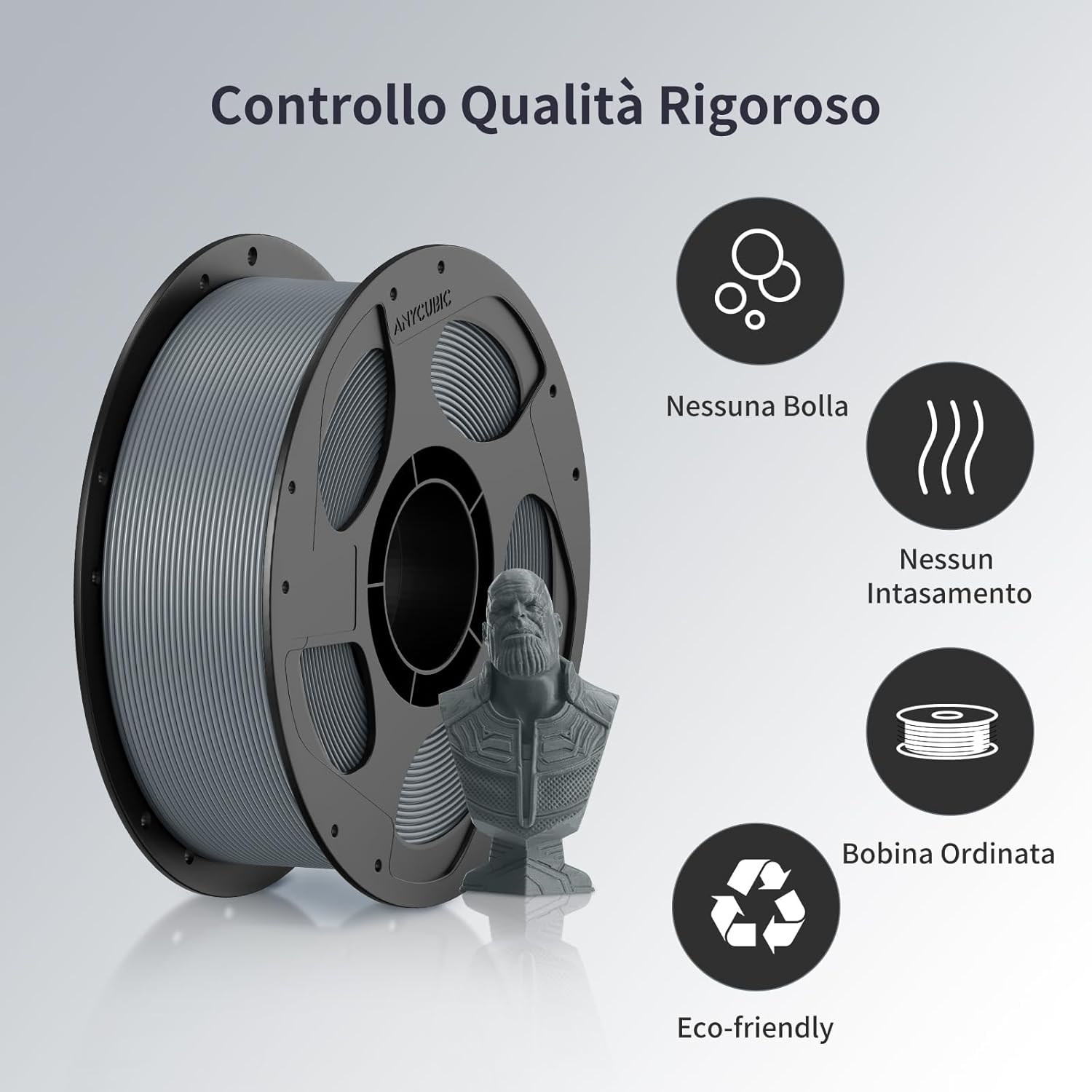Anycubic PLA Filamento Stampante 3D 3KG, Nero - immagine 6