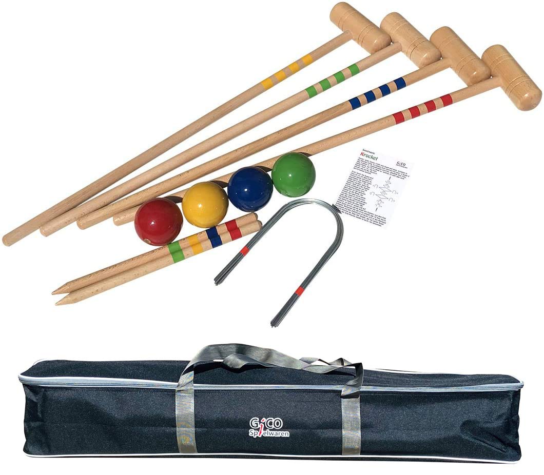 GICO Croquet di Qualità in Legno di Faggio per 4 Giocatori