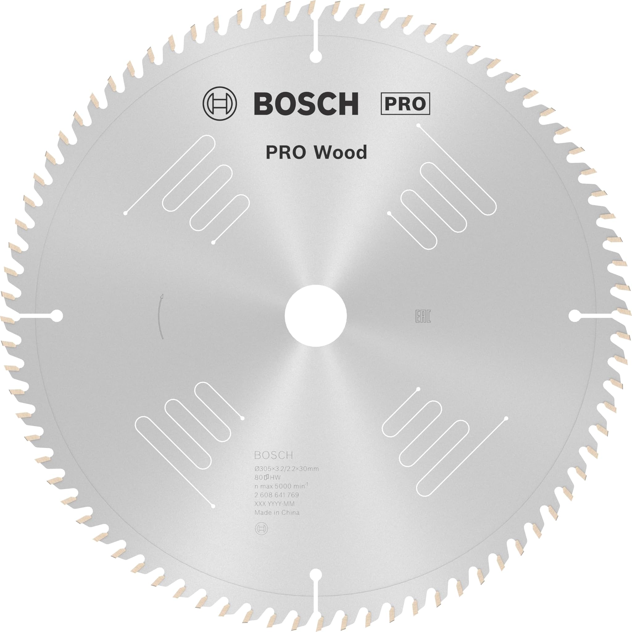 Bosch 2608641769 Lame per GTM-12, Diametro 305 mm, 80 Denti, Foro 30 mm