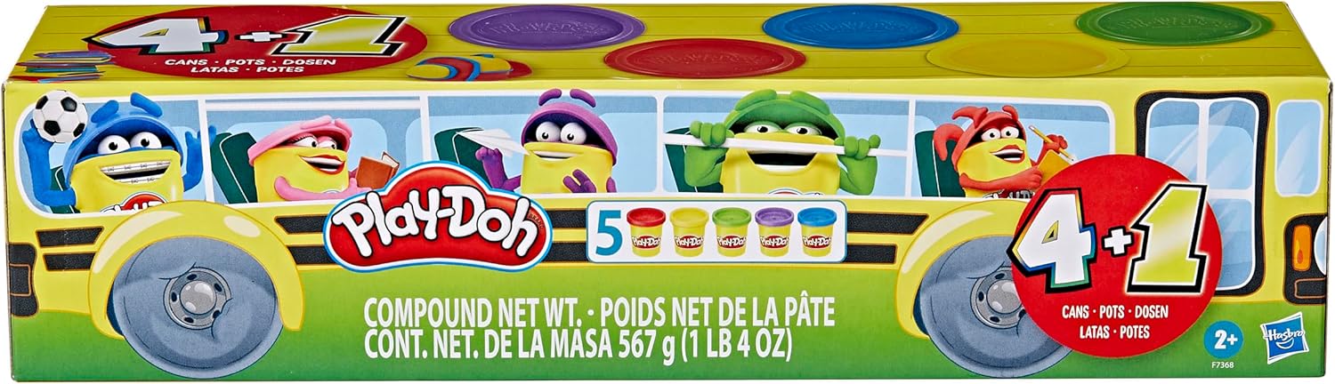 Play-doh Hasbro - Torna a Scuola 5 Vasetti Pasta Modellabile - immagine 1