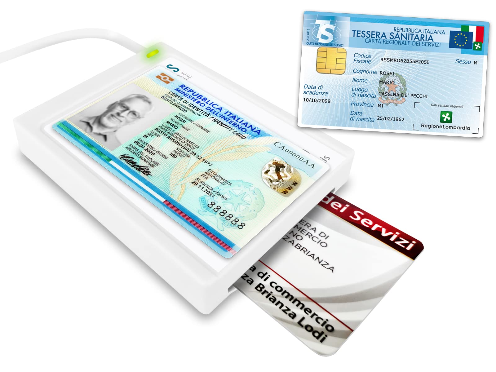 Atlantis Lettore CIE 3.0 USB 2.0, Bianco