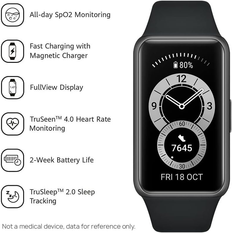 Huawei Band 6 Smart Band Fitness Tracker, Graphite Black - immagine 2