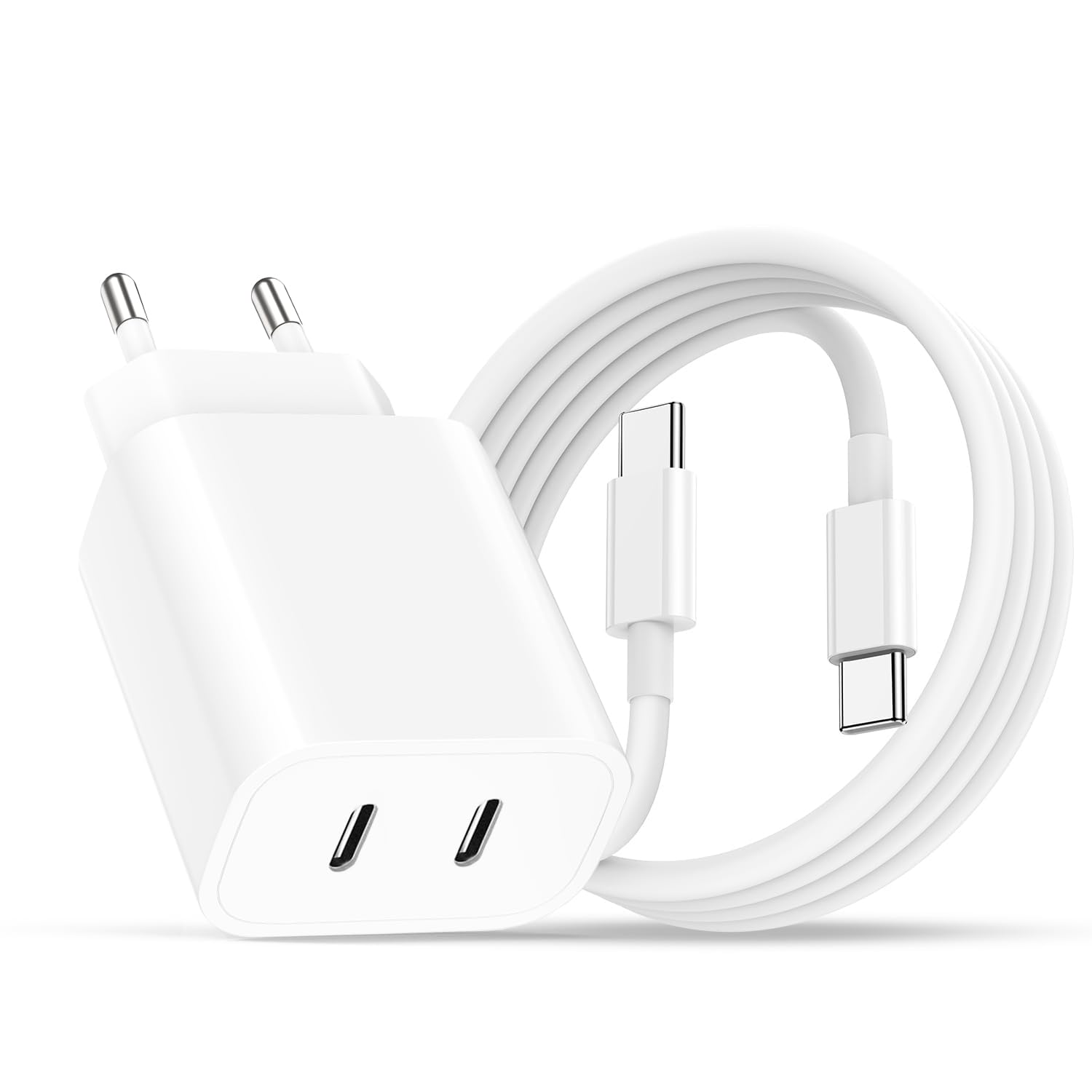 Caricatore USB C 20W con Cavo 2M per iPhone 15/16 Pro