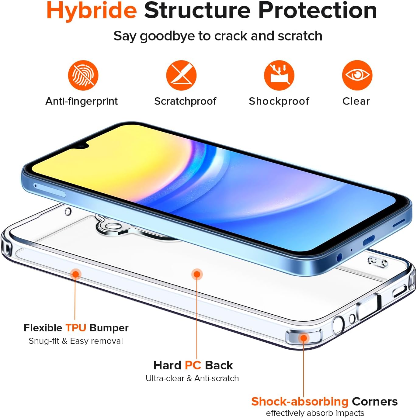 Ivoler Cover Anti Ingiallimento per Samsung Galaxy A15 - immagine 3